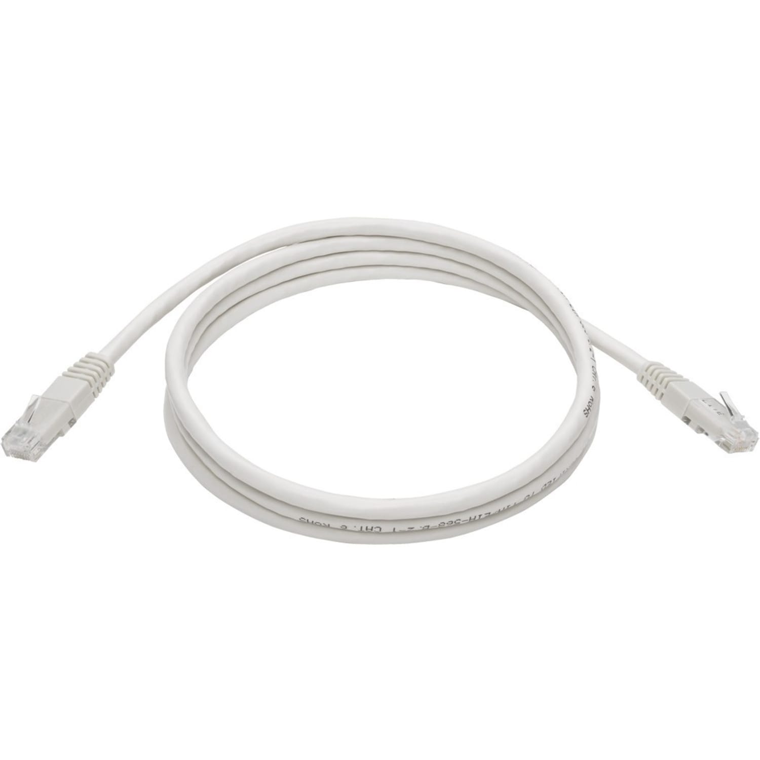 Tripp Lite 5ft Cat6 Gigabit Molded Patch Cable RJ45 M/M 550MHz 24 AWG White - 5 ft - 1x RJ-45 Male Network - N200005WH - Image 3