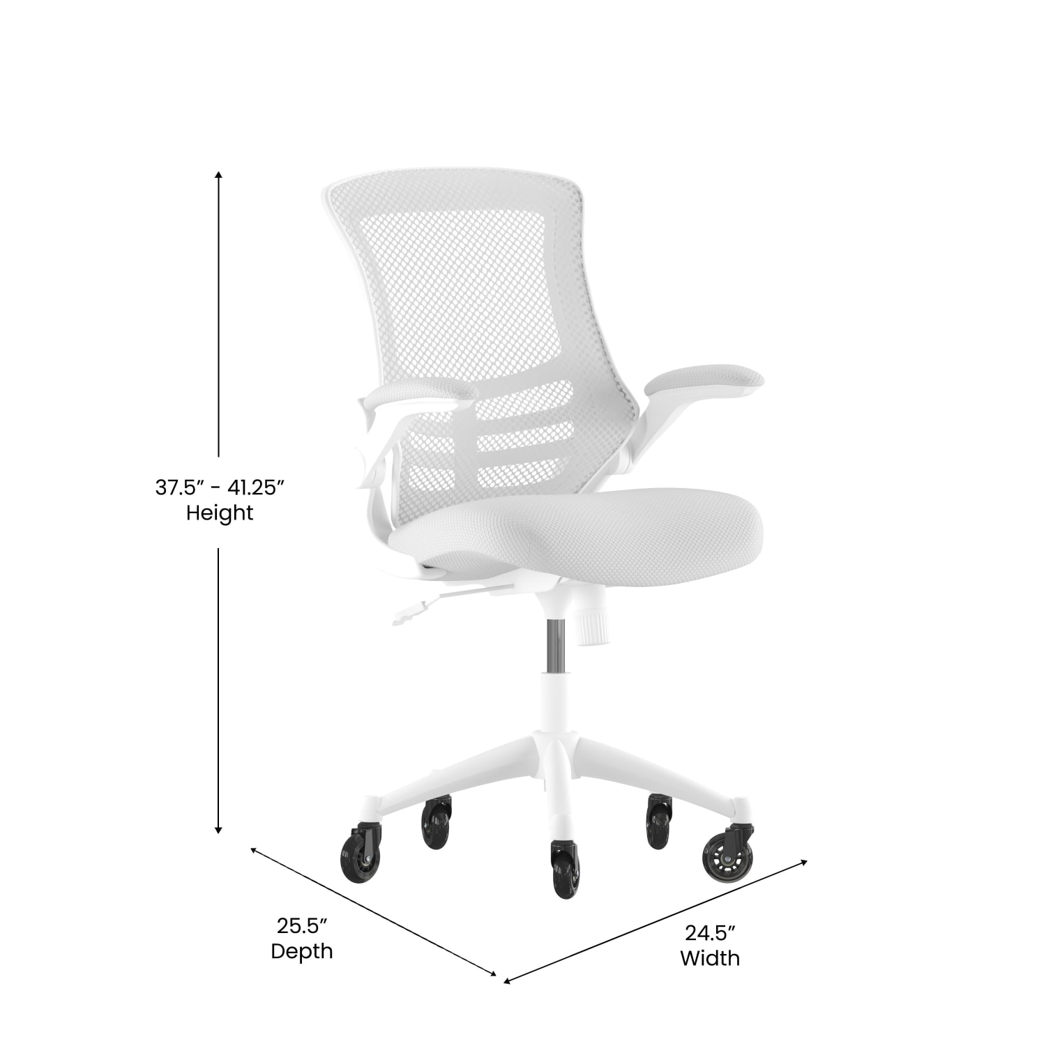 Flash Furniture Kelista Ergonomic Mesh Mid Back Swivel Task Chair Light GrayWhite PopularChairscom