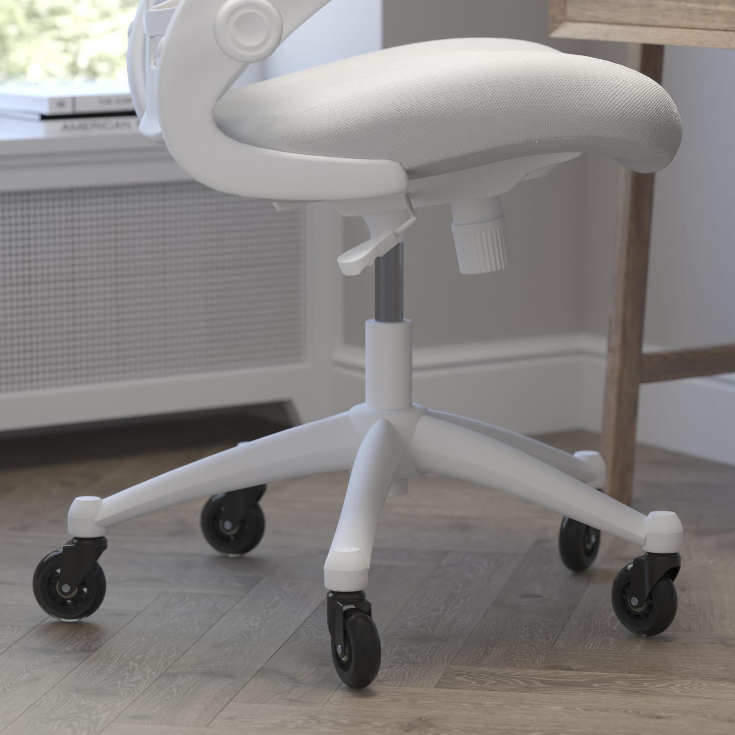 Flash Furniture Kelista Ergonomic Mesh Mid Back Swivel Task Chair Light GrayWhite PopularChairscom