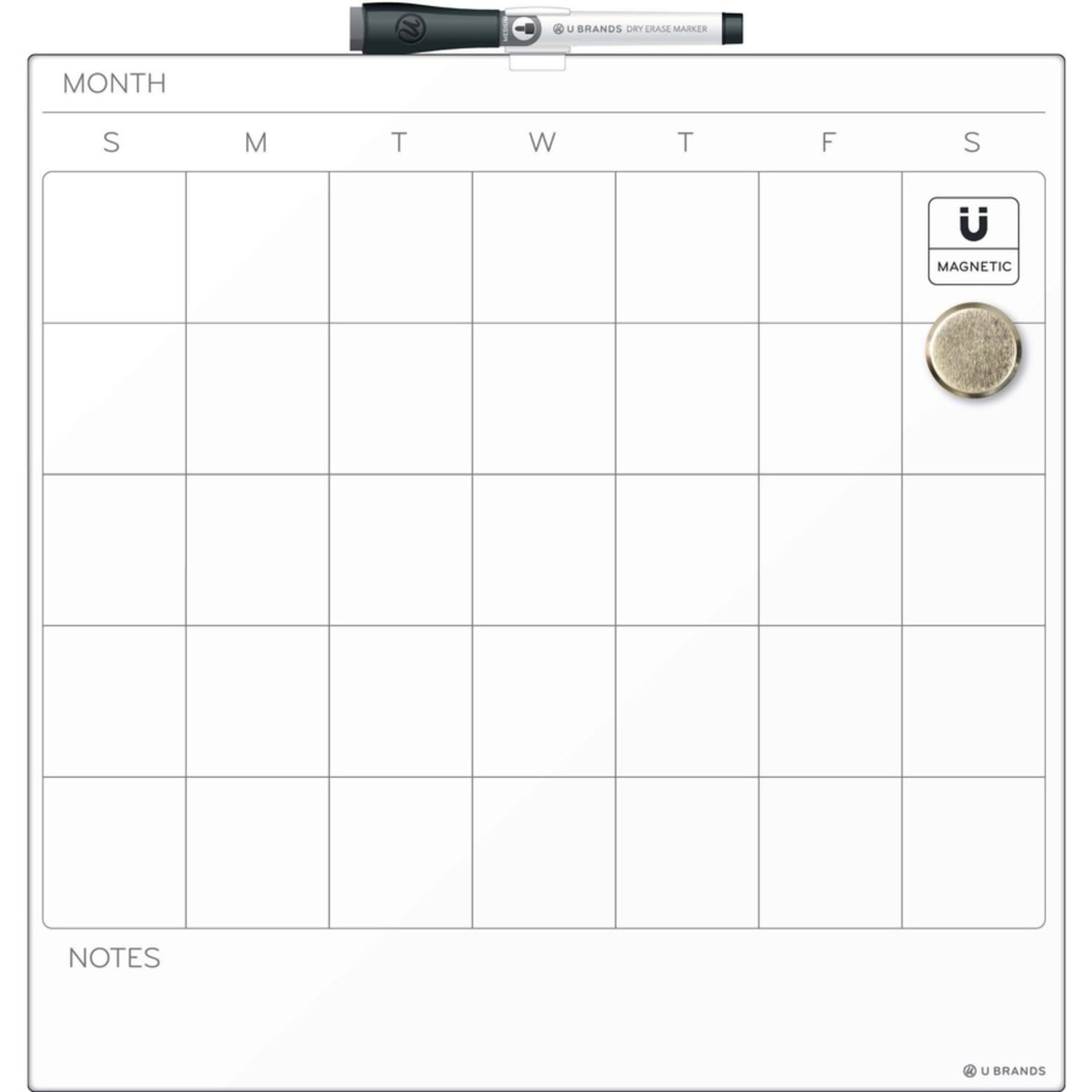 U Brands Magnetic Dry-Erase Calendar Board, 14in X 14in, Frameless (461U00-04) - Image 5
