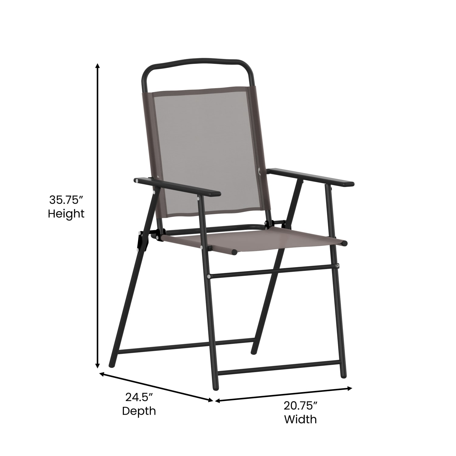 Flash Furniture Mystic Folding Outdoor Patio Sling Chairs with Armrests BrownBlack Set Of 2 Chairs PopularChairscom Flash Furniture Mystic Folding Outdoor Patio Sling Chairs with Armrests BrownBlack Set Of 2 Chairs PopularChairscom