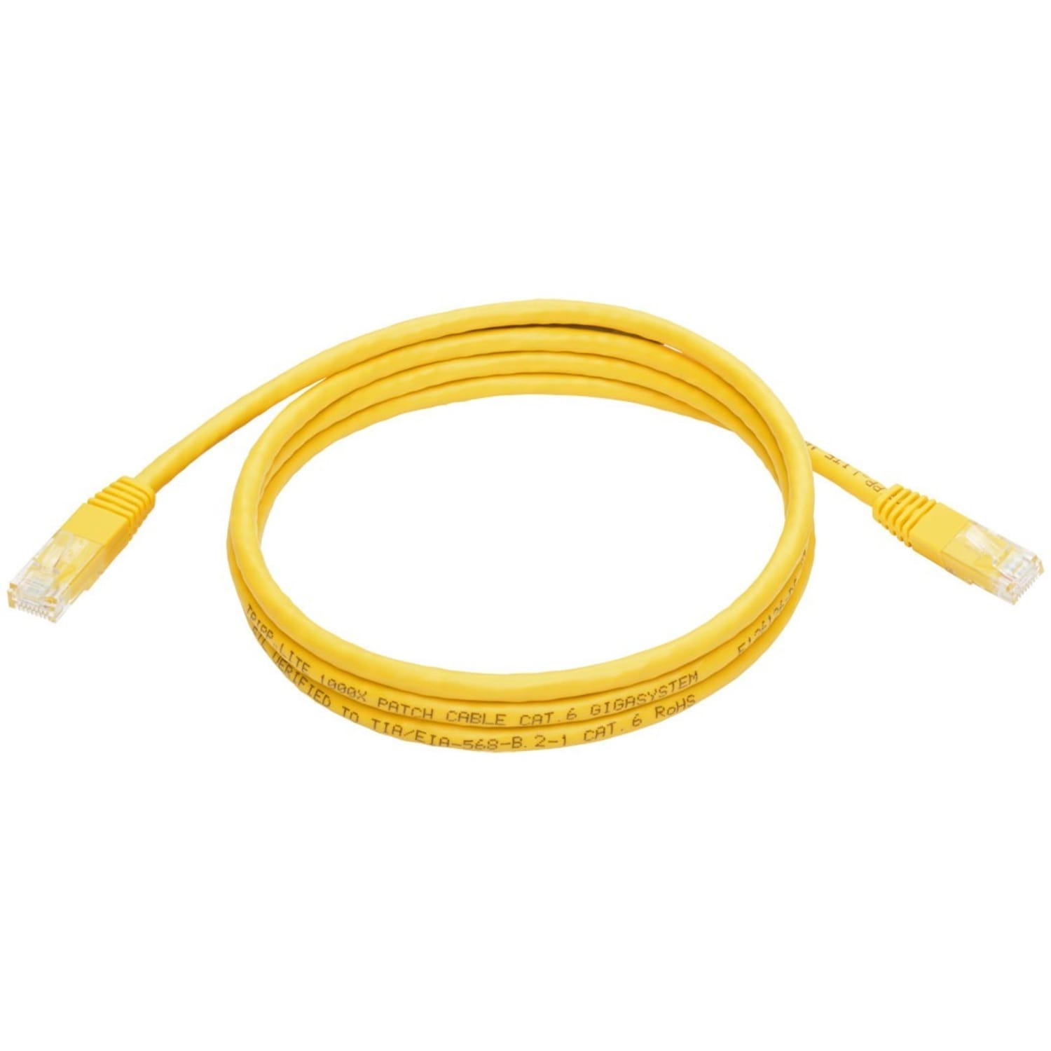 Tripp Lite 5ft Cat6 Gigabit Molded Patch Cable RJ45 M/M 550MHz 24AWG Yellow - 128 MB/s - 5 ft - Yellow - Image 3
