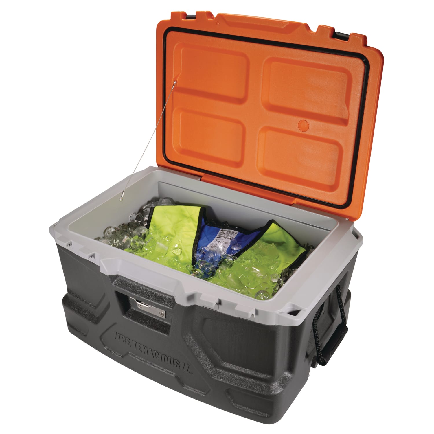 Ergodyne Chill-Its 5171 48-Qt Industrial Hard-Sided Cooler, 25-15/16inH x 13-5/8inW x 17-5/8inD, Orange/Gray - Image 4