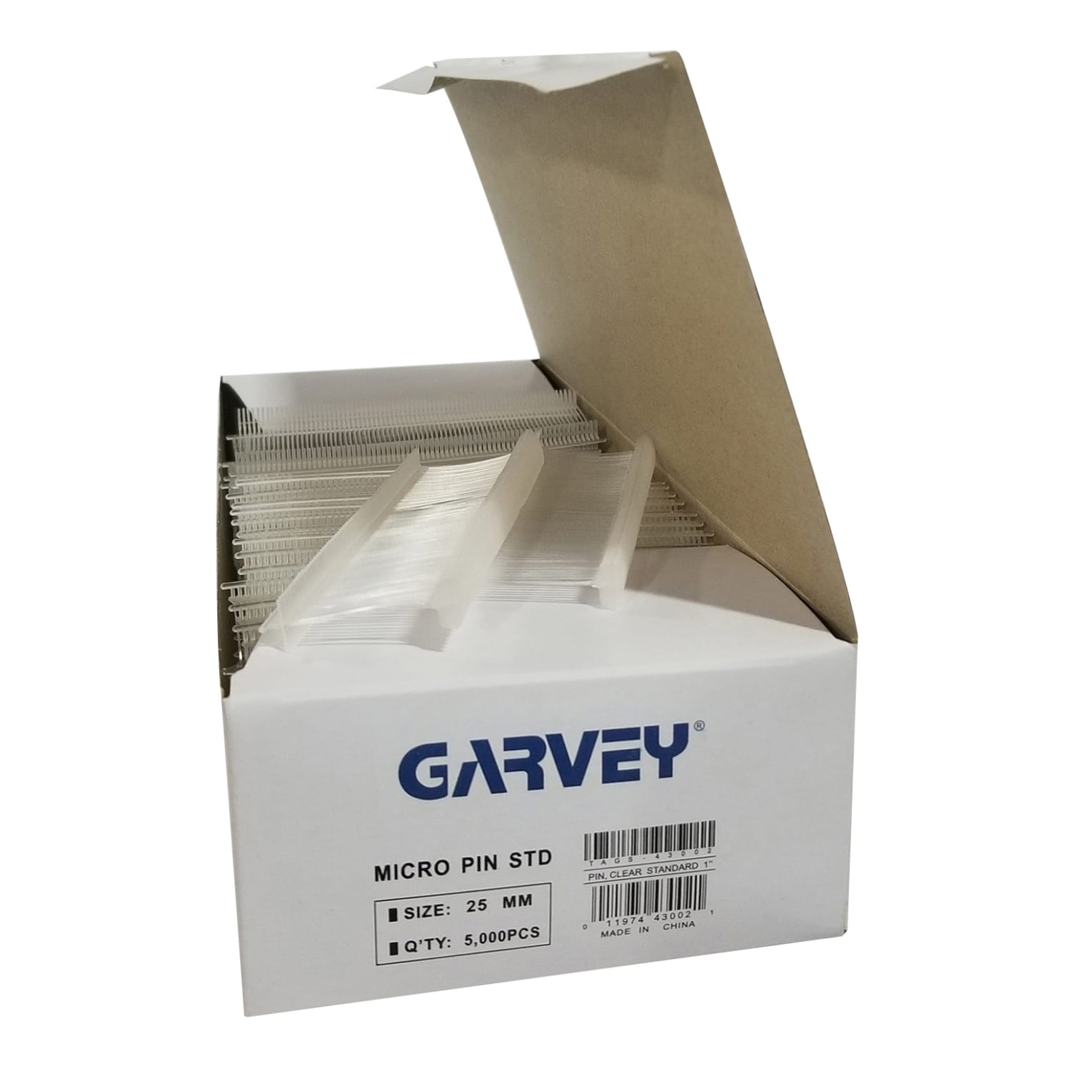 Garvey Polypropylene Tag Fasteners, 1in, Clear, Pack Of 5,000 Fasteners - Image 3