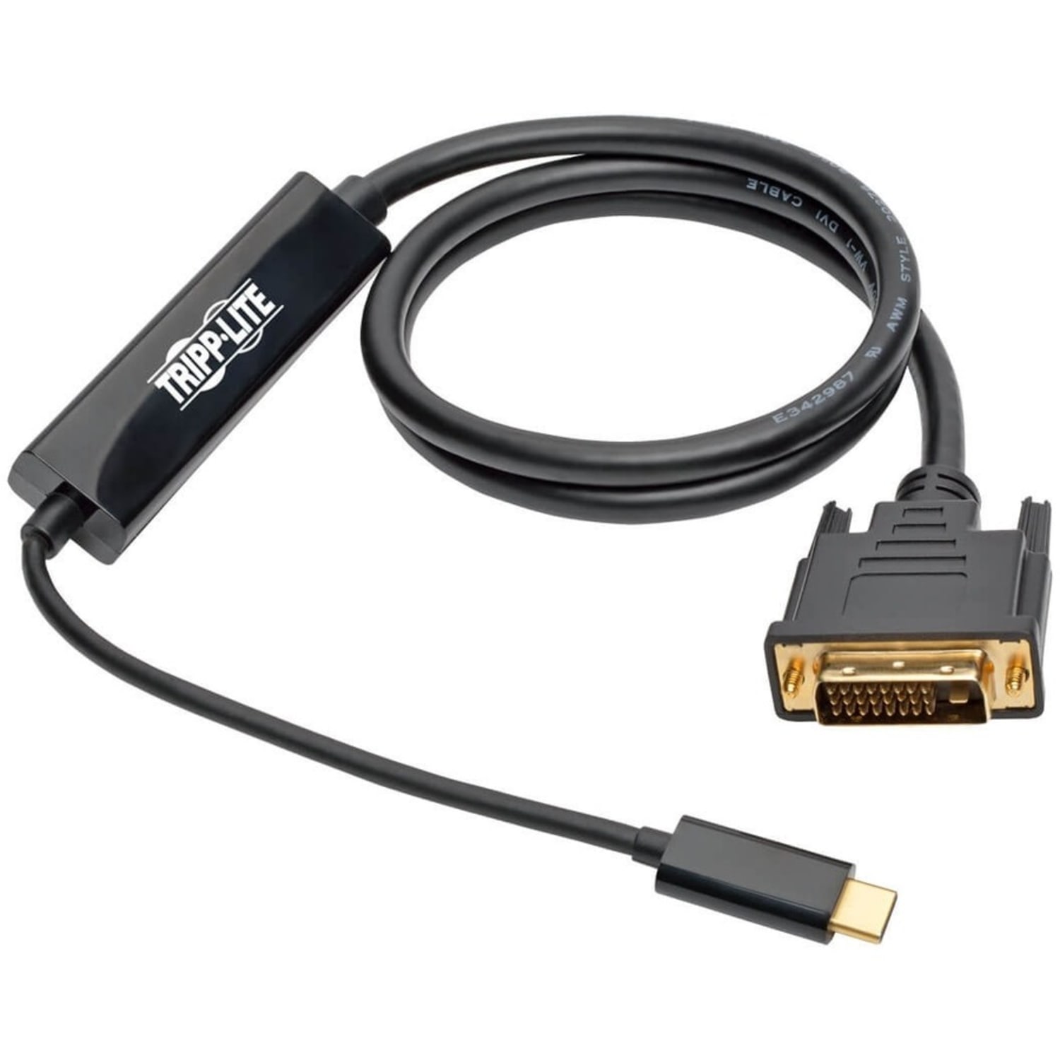 Tripp Lite by Eaton USB-C to DVI Active Adapter Cable (USB-C to DVI-D Dual Link M/M), 3 ft. (0.9 m) - DVI/USB  - U444003D - Image 4
