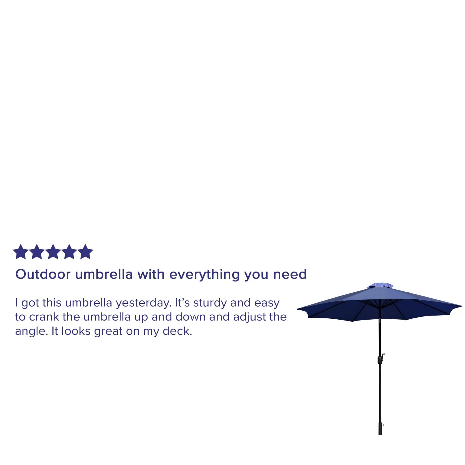 Flash Furniture Kona Round Umbrella With Standing Umbrella Base, 101-1/4inH x 104-1/2inW x 104-1/2in, Navy - Image 5