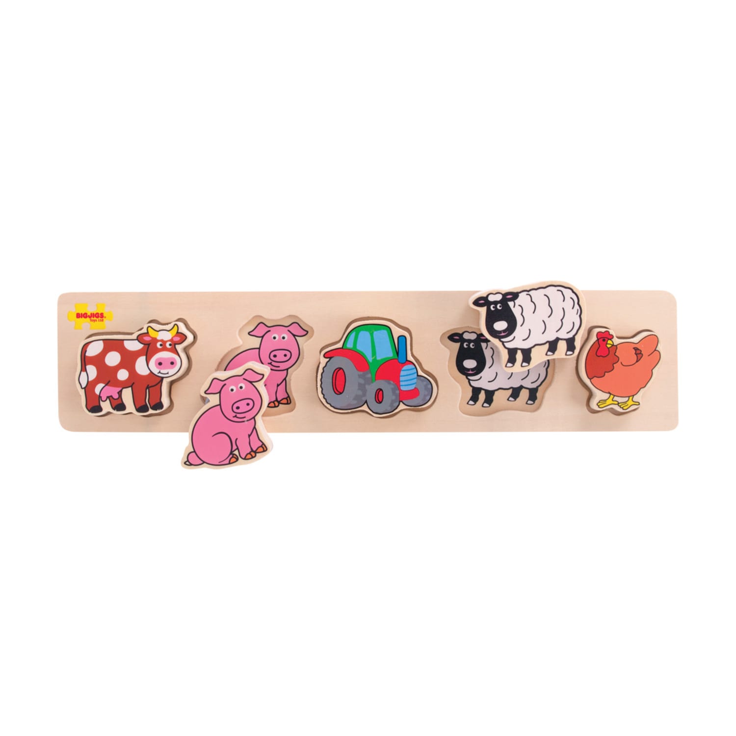 Bigjigs Toys Chunky Lift & Match Farm Puzzle - Image 3