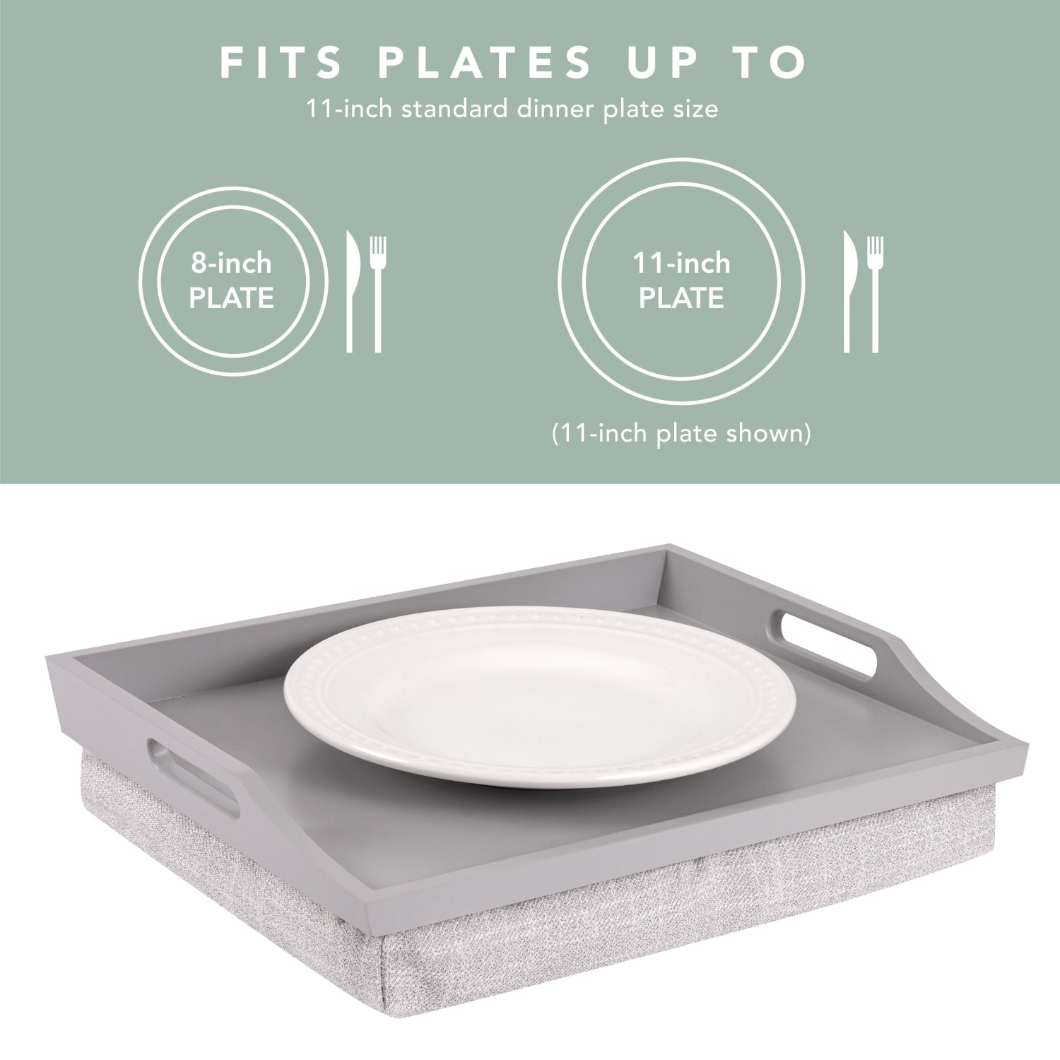Rossie Home Lap Tray With Pillow, 4.1inH  x 17.5inW x 13.5inD, Calming Gray - Image 5