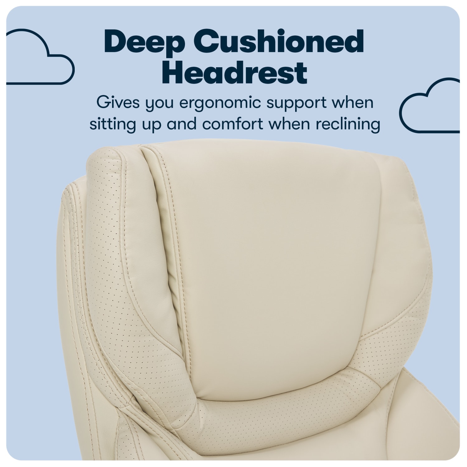 Serta Conway Big & Tall Bonded Leather High-Back Office Chair, Inspired Ivory/Espresso - Image 6