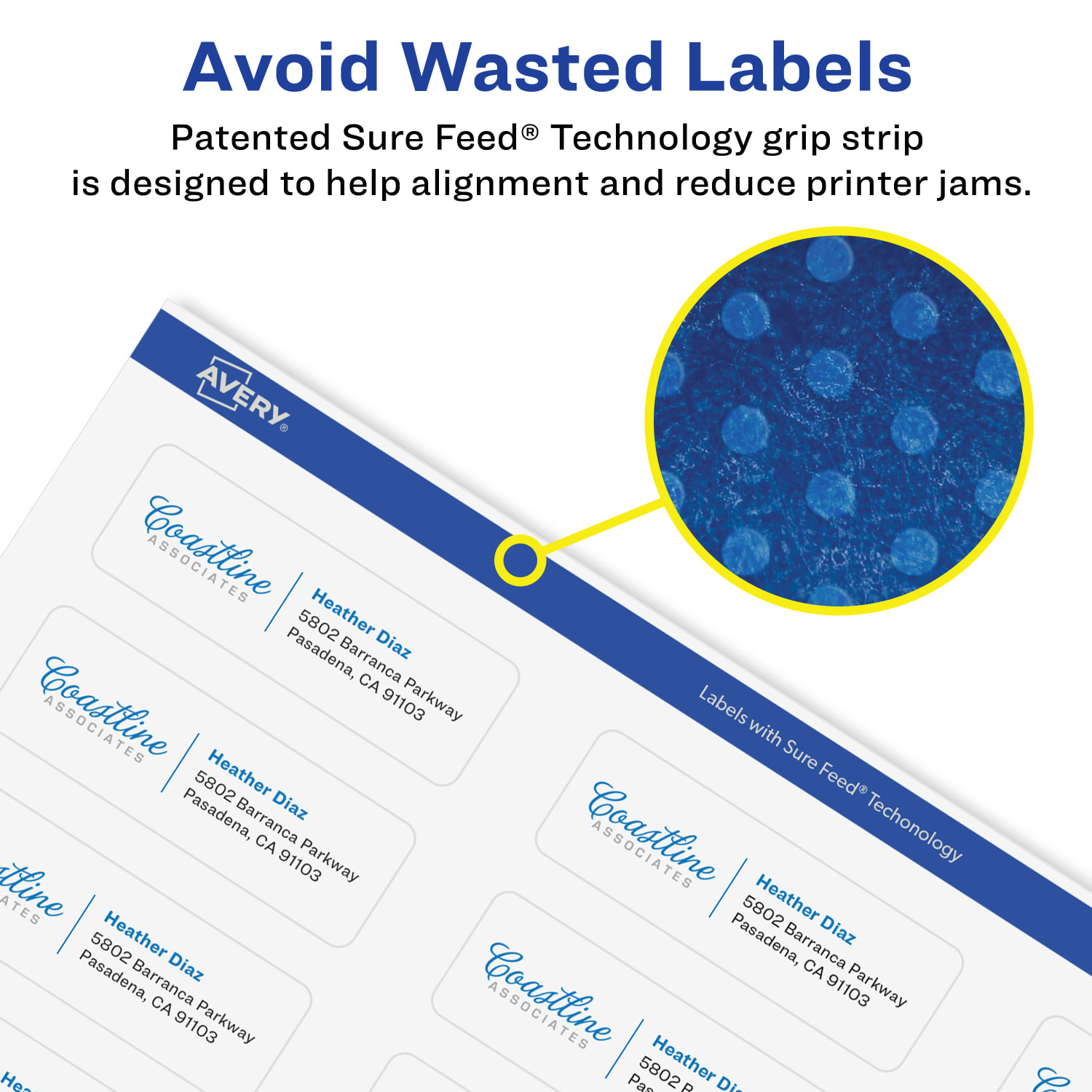 Avery Glossy Permanent Labels With Sure Feed, 94216-CGF25, Rectangle, 3/4in x 2-1/4in, Clear, Pack Of 750 - Image 5