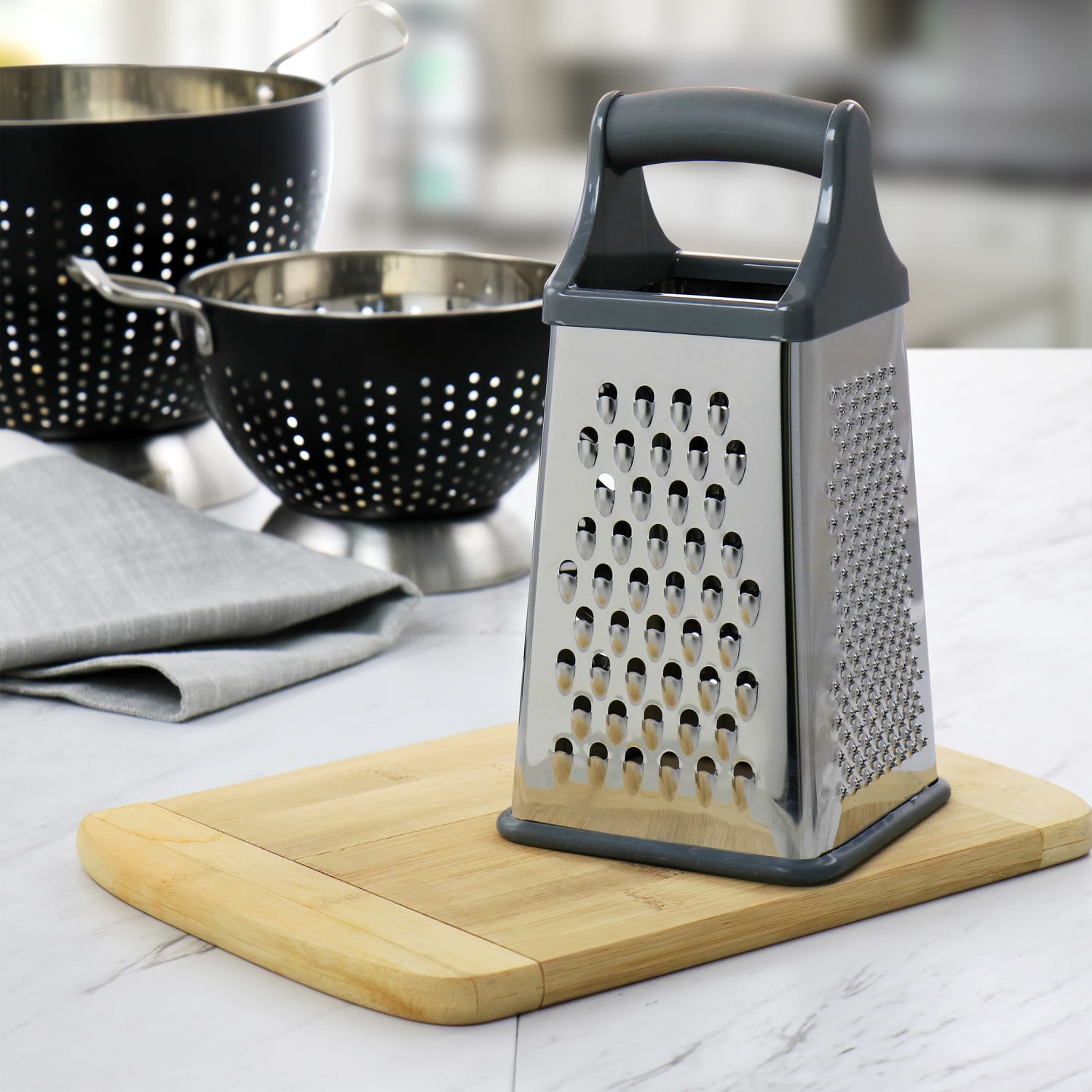 Oster Stainless Steel 4-Sided Box Grater, Silver - Image 4