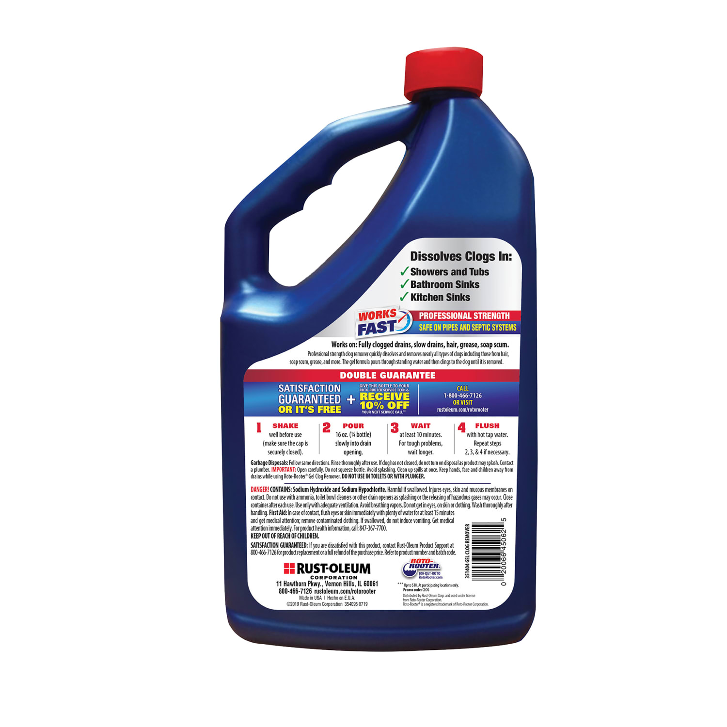Rust-Oleum Roto Rooter Clog Remover, 64 Oz, Case Of 4 Bottles - Image 3