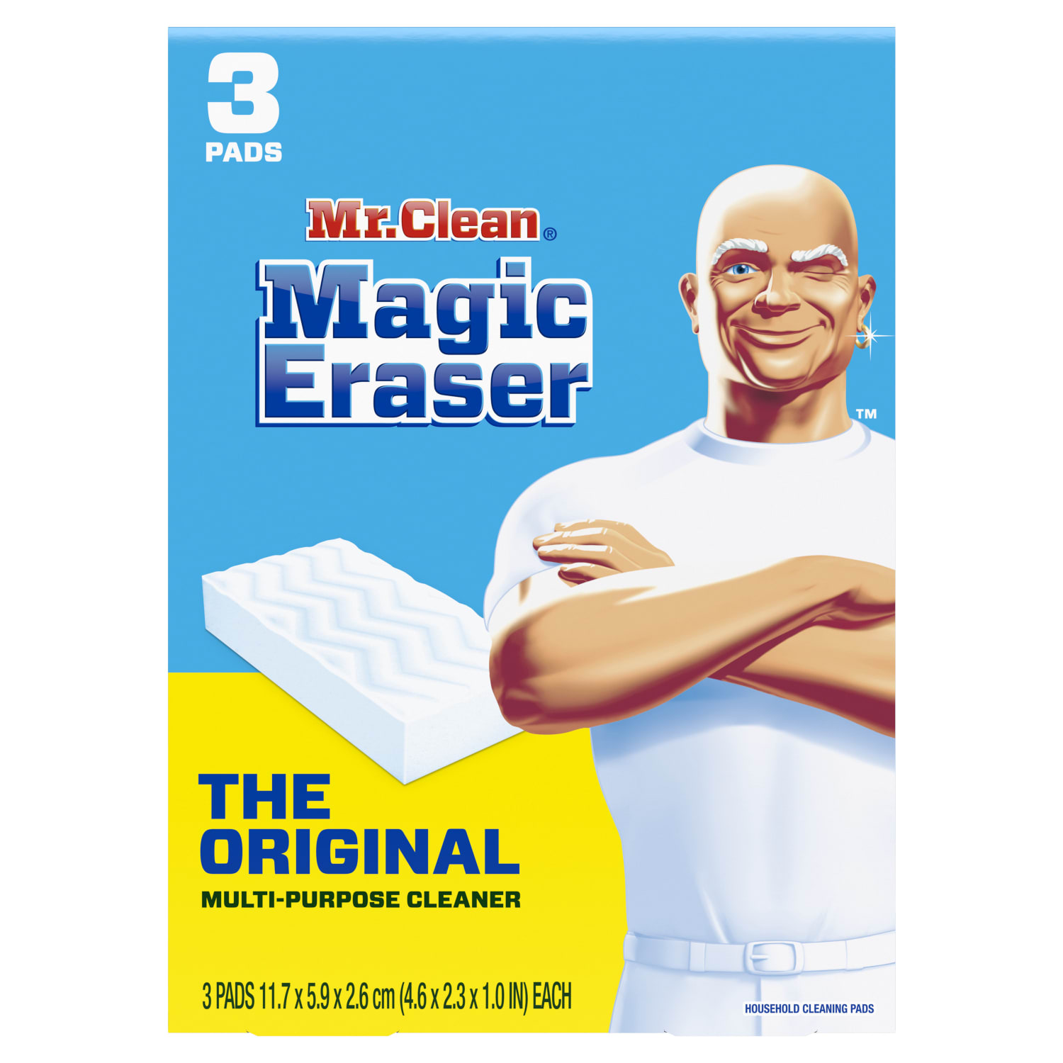 Mr. Clean Magic Eraser Sponges, Original, 3 Sponges Per Pack, Case Of 12 Packs - Image 3