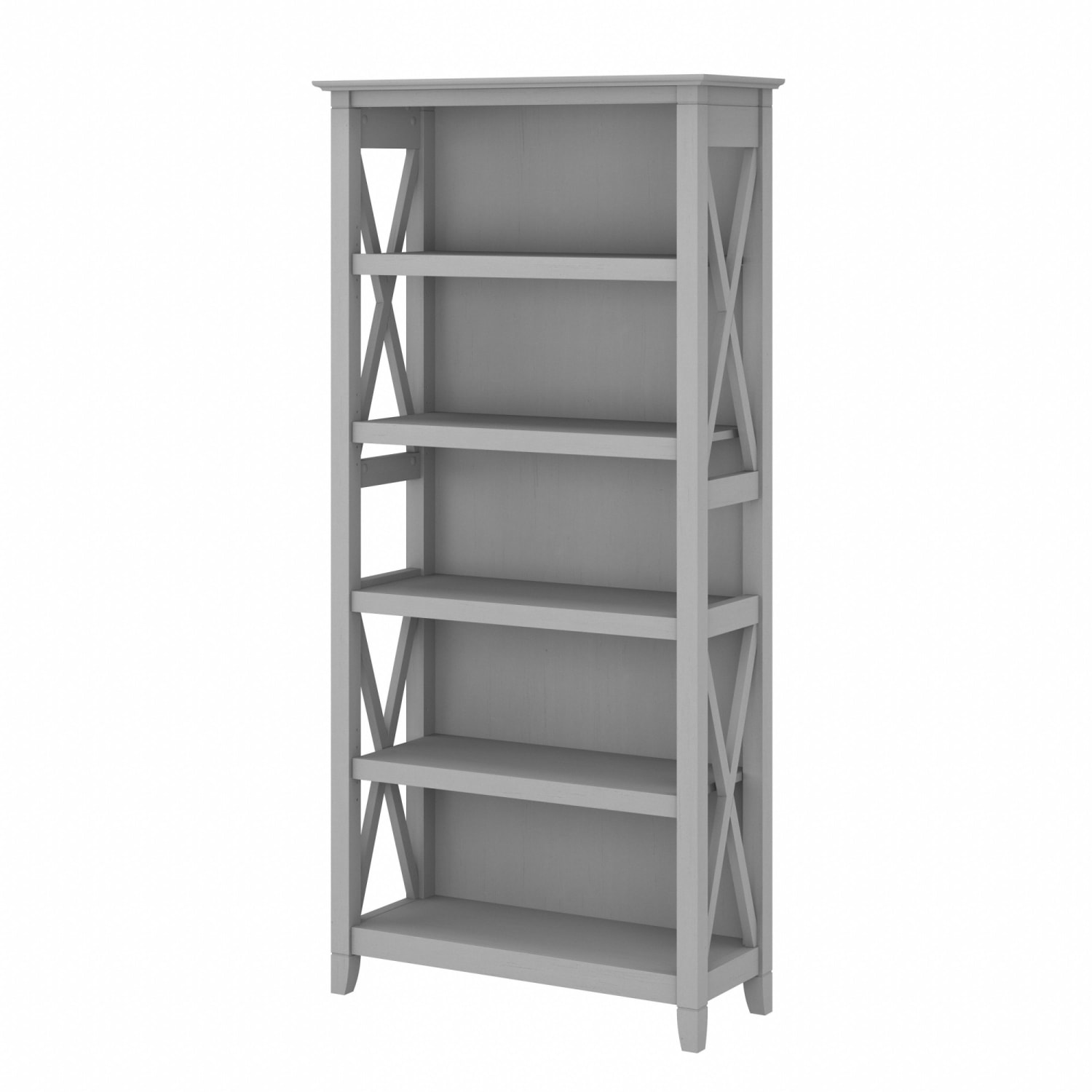 Bush Business Furniture Key West 66inH 5-Shelf Bookcase, Cape Cod Gray, Standard Delivery - Image 3