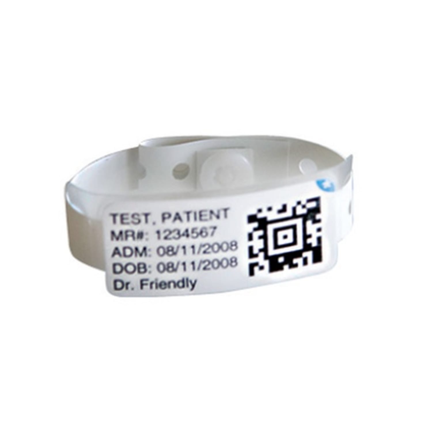 Zebra Soft Vinyl Infant Wristbands With Self-Locking Adjustable Closures, 8.5in x 0.4in, White, Case of 250 Wristbands