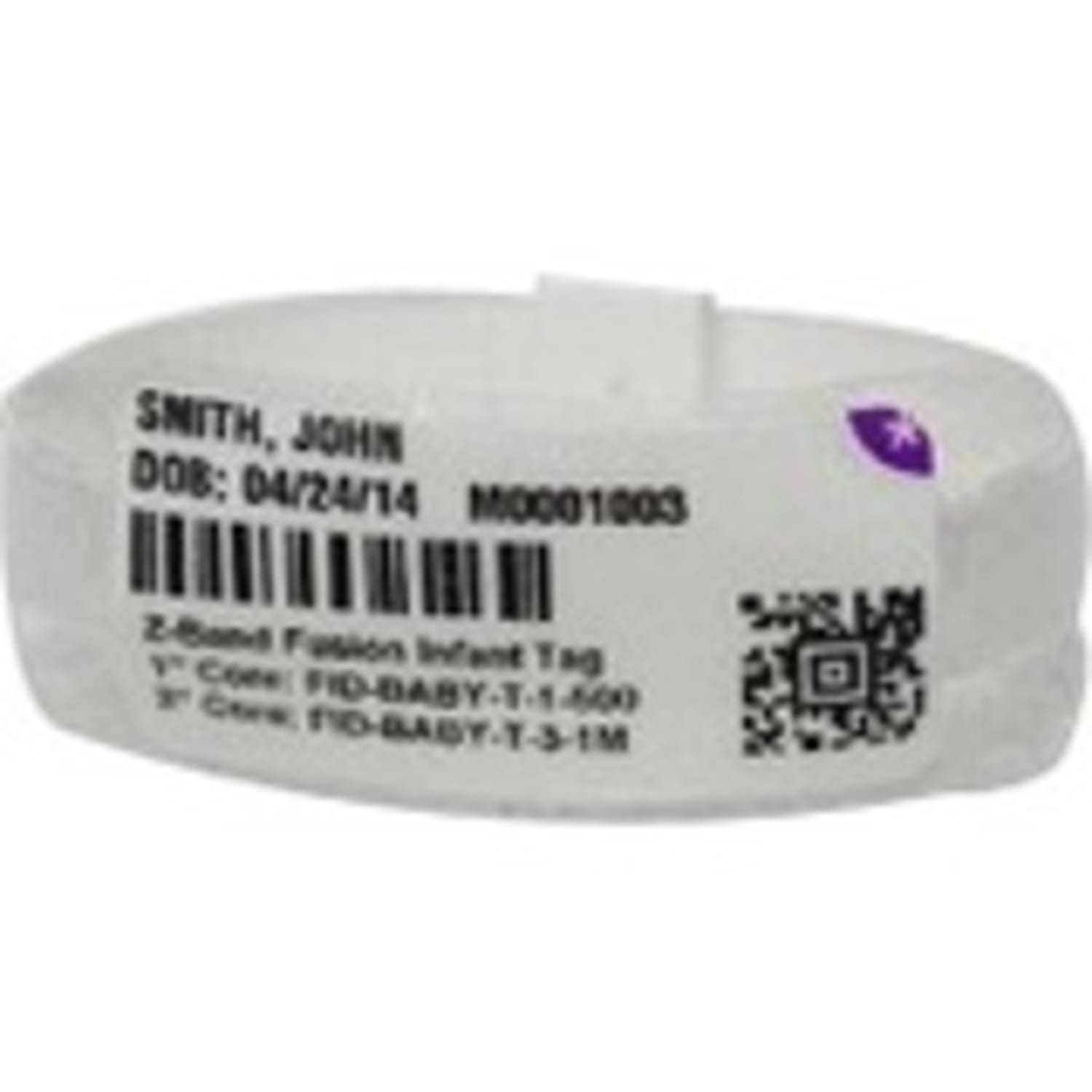 Zebra Soft Vinyl Infant Wristbands With Self-Locking Adjustable Closures, 8.5in x 0.4in, White, Case of 250 Wristbands - Image 3