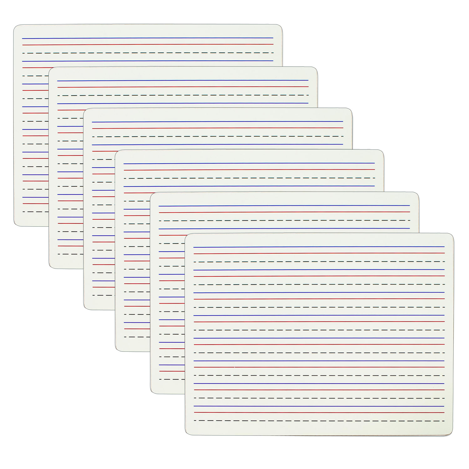 C-Line 2-Sided Dry Erase Lapboards, Lined, 9in x 12in, White, Pack Of 6 Boards