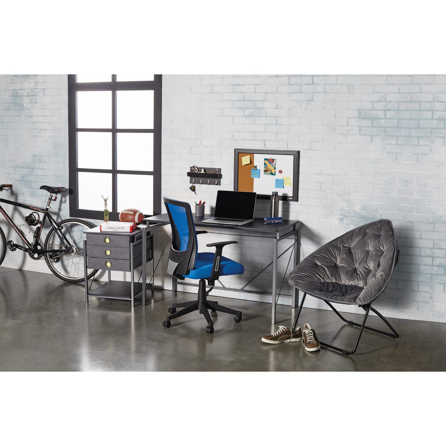 Brenton Studio® Radley Mesh Low-Back Task Chair, Blue/Black - Image 5