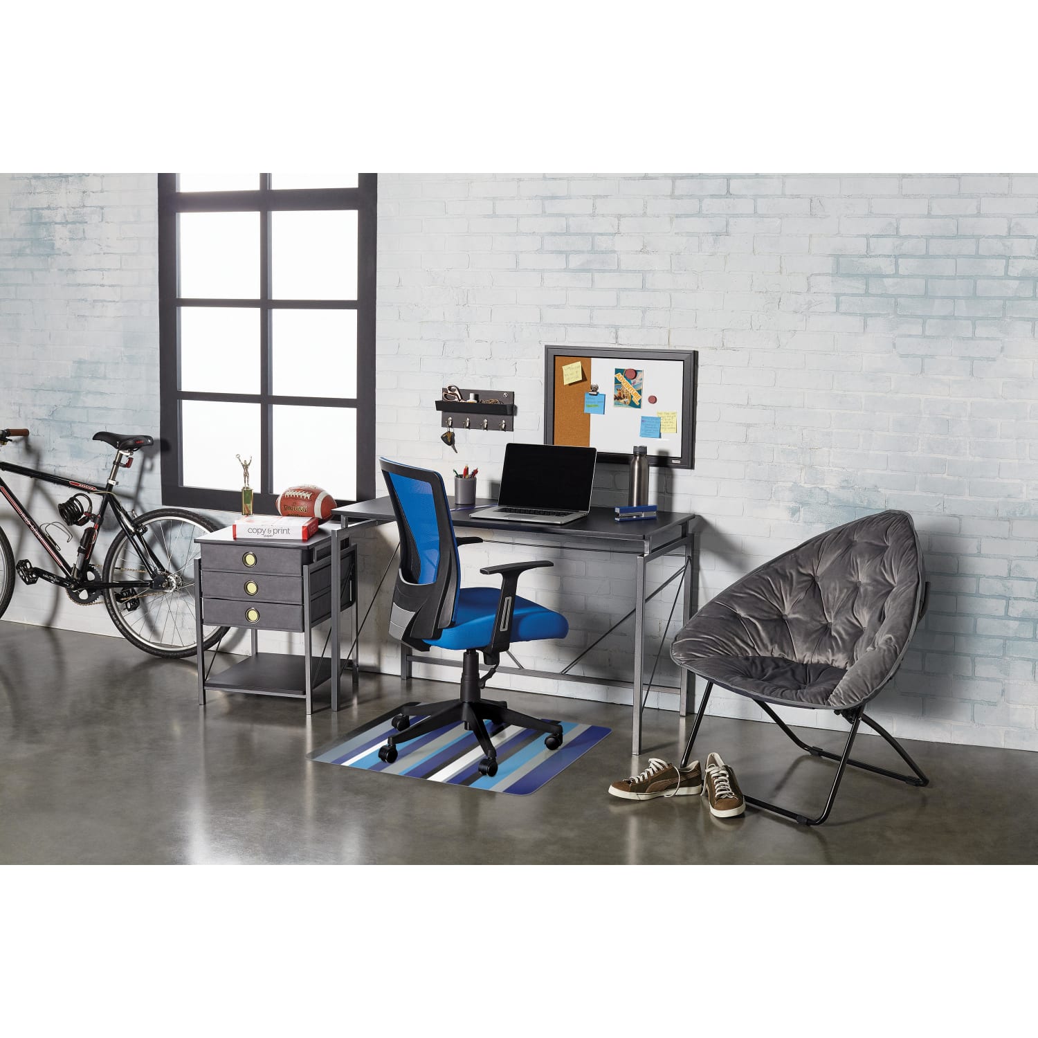 Brenton Studio® Radley Mesh Low-Back Task Chair, Blue/Black - Image 8