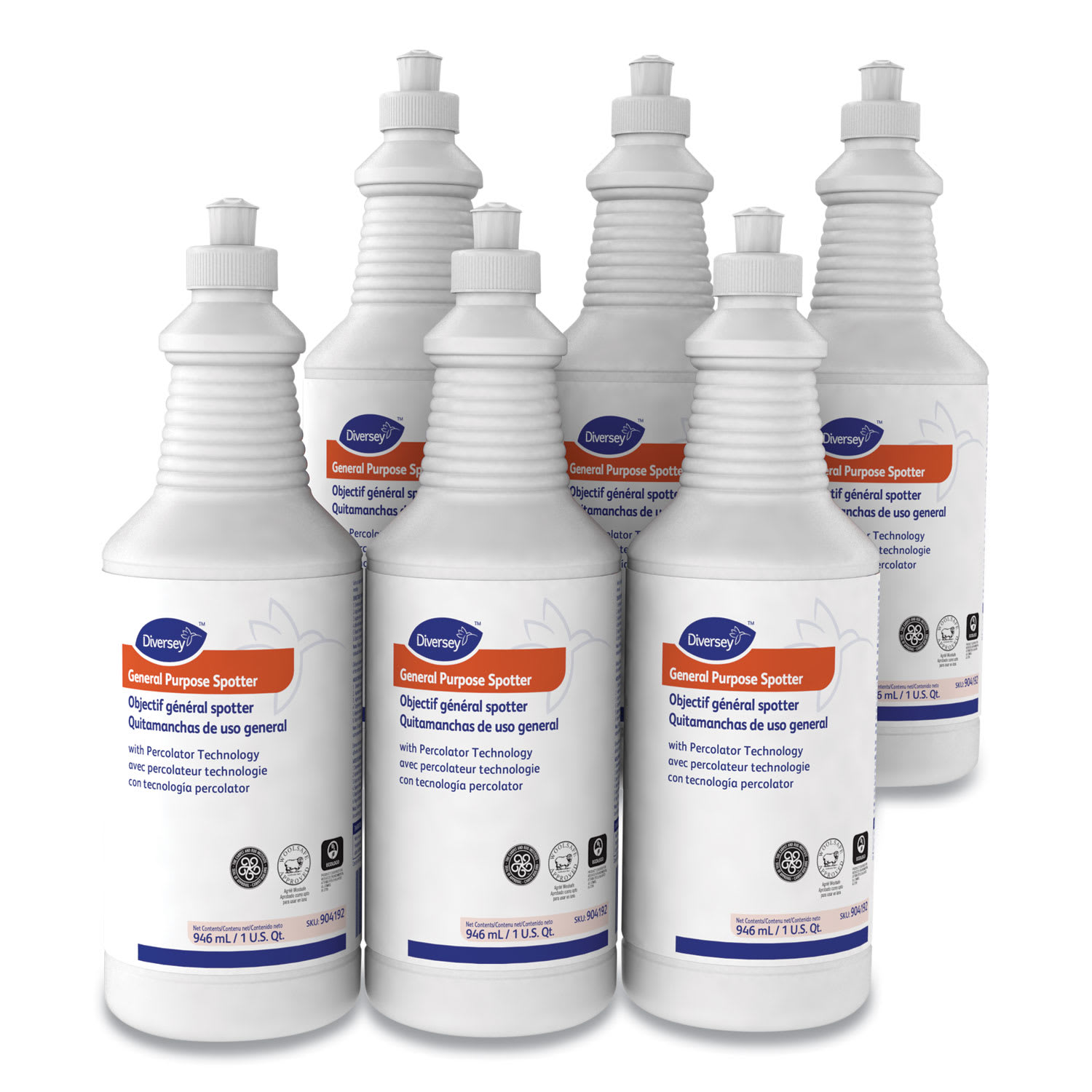 Diversey General Purpose Spotter, Floral Scent, Liquid, 1 qt Squeeze Bottle, 6/Carton - Image 3
