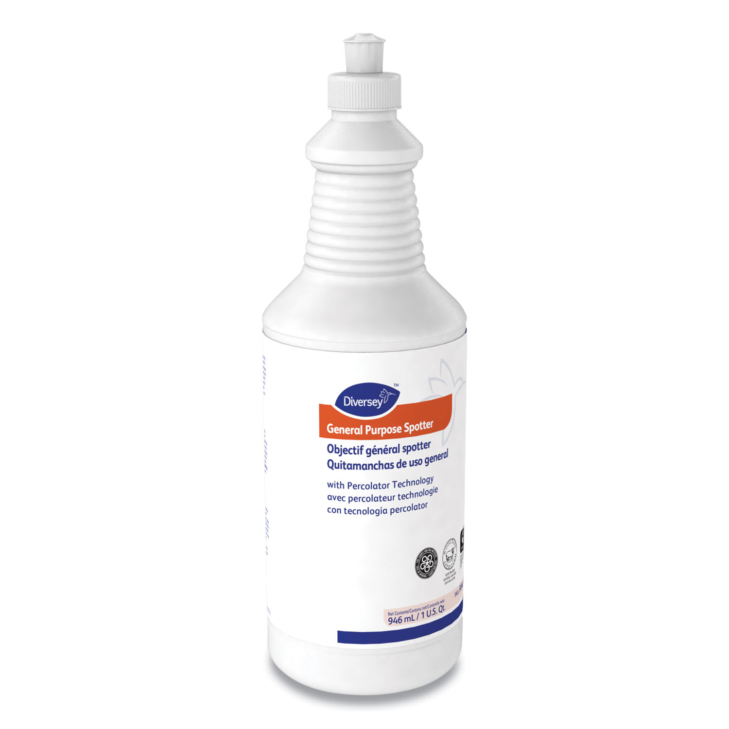 Diversey General Purpose Spotter, Floral Scent, Liquid, 1 qt Squeeze Bottle, 6/Carton - Image 6