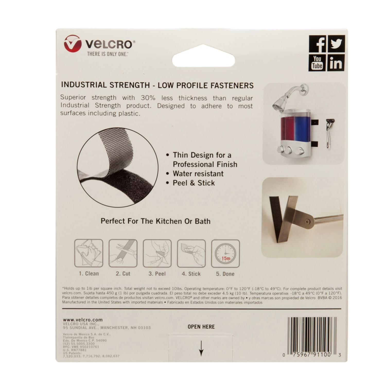 VELCRO Brand ULTRA-MATE Self Stick Tape, 1in x 120in, Black - Image 4