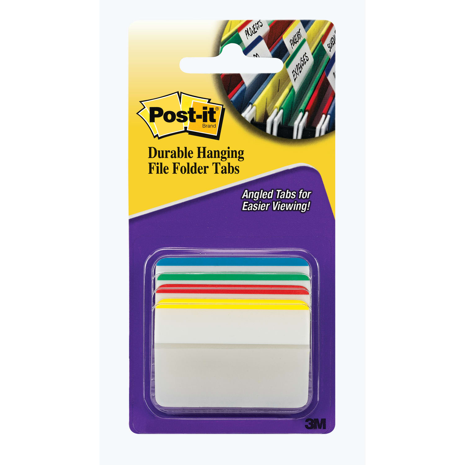 Post-it Durable Tabs, 2 in. x 1.5 in., Pack of 24 Tabs, Beige, Green, Red, Canary Yellow - Image 3