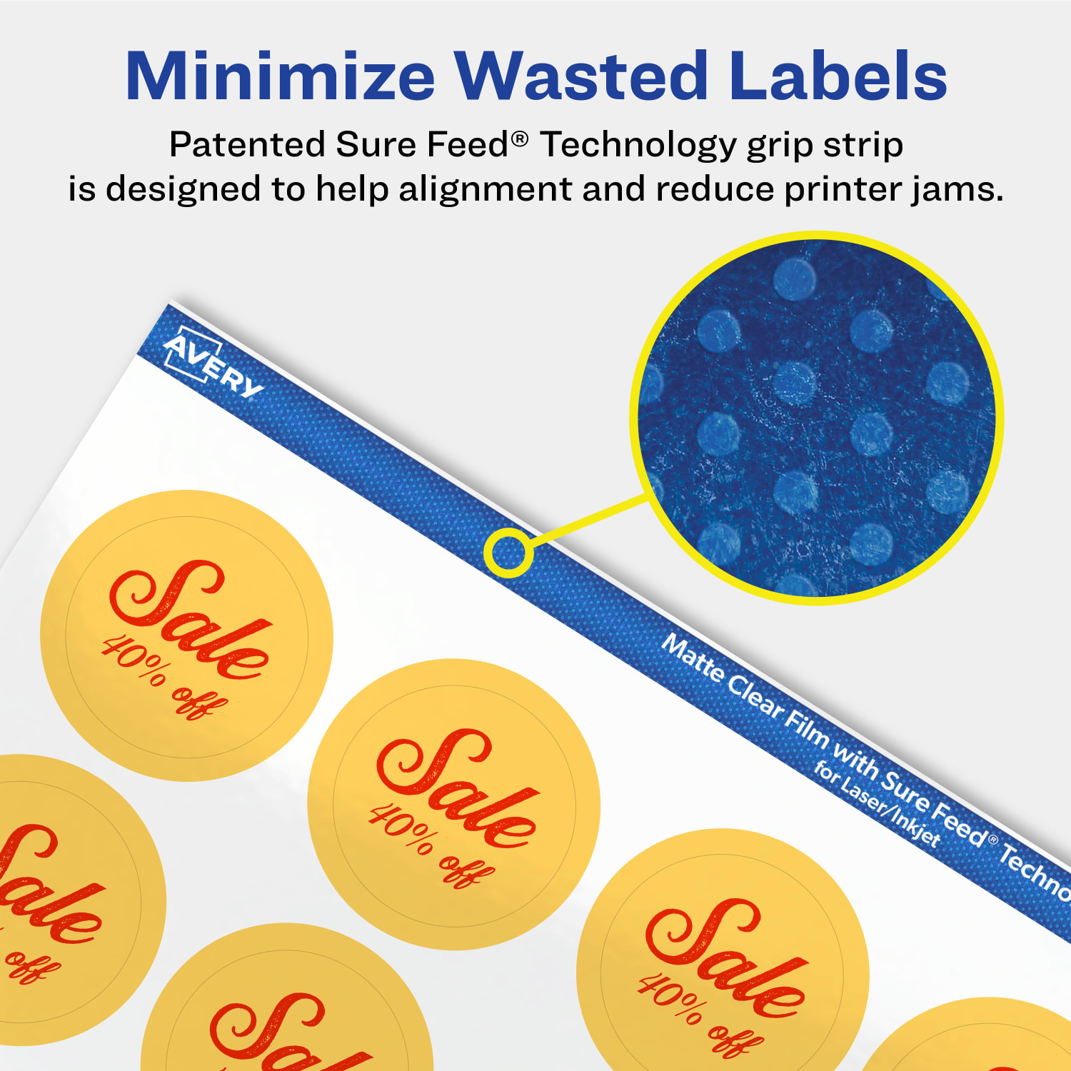 Avery Permanent Labels With Sure Feed, 94505-CMF25, Round, 1-1/4in, Matte Clear, Pack Of 750 - Image 5