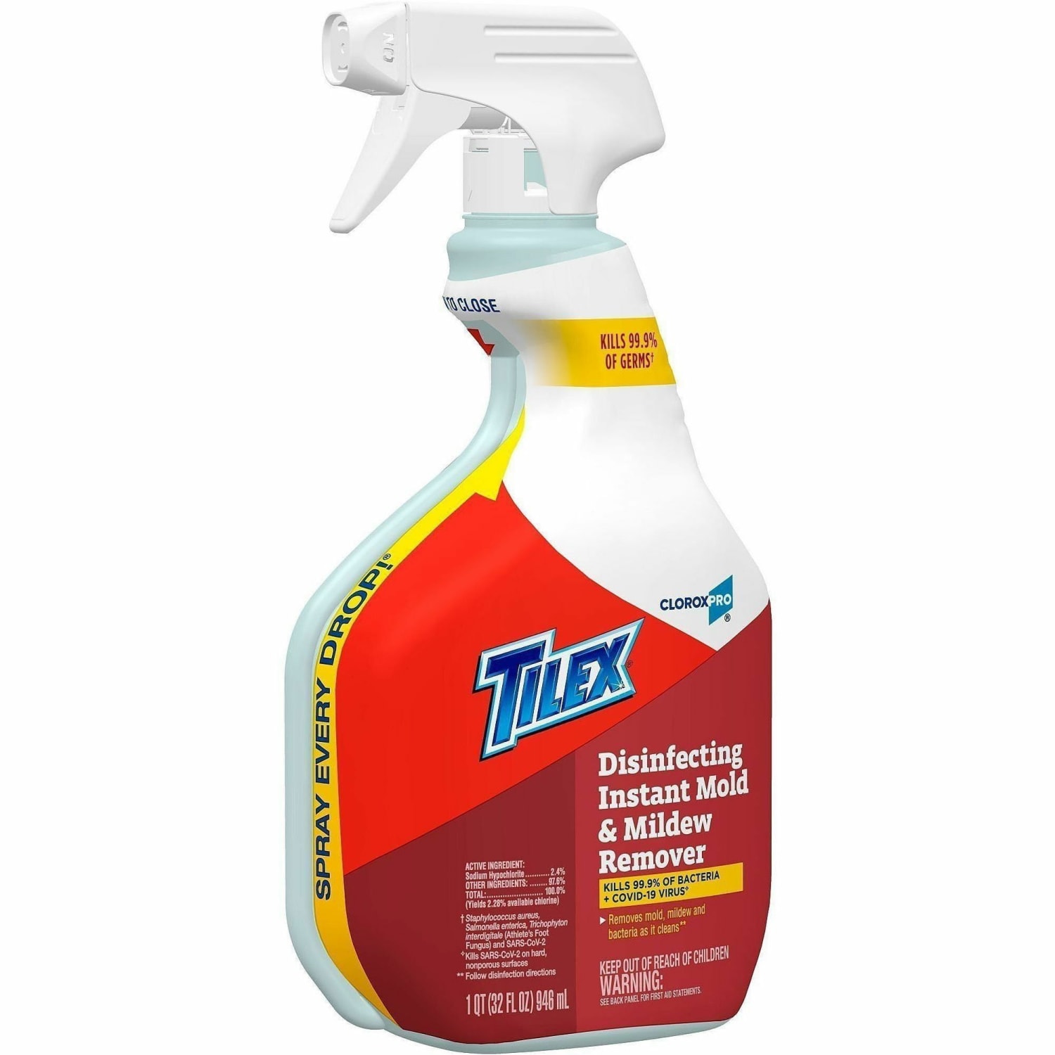 CloroxPro Tilex Disinfecting Instant Mold and Mildew Remover Spray - 32 fl oz (1 quart) - Disinfectant, Antibacterial - White - 216 / Bundle - Image 3