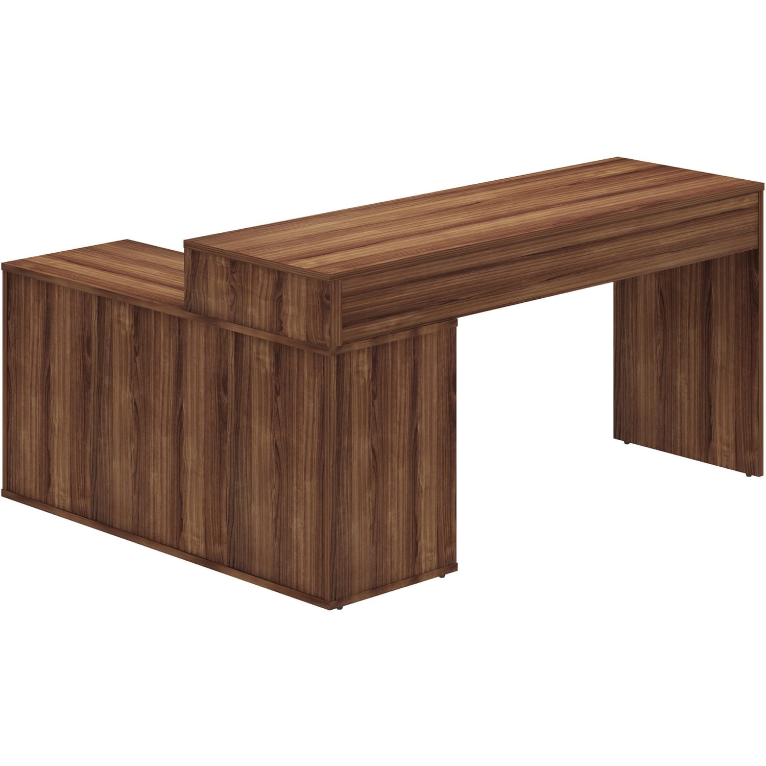 LYS L-Shape Workstation with Cabinet - For - Table TopLaminated L-shaped Top - 200 lb Capacity - 29.50inx60inx 47.25in Depth - DK103RRWT - Image 4