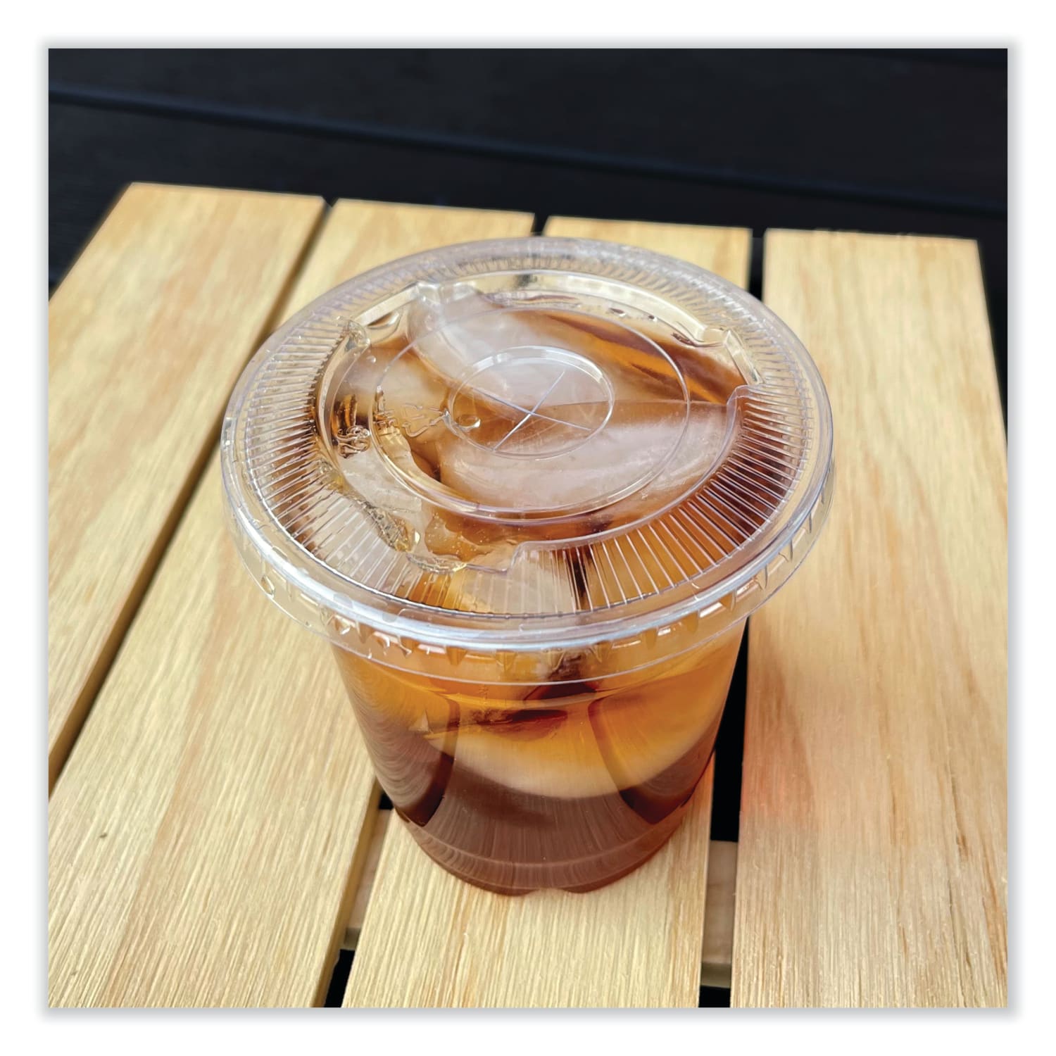 Boardwalk Cold Cup Straw-Slot Lids, Fits 9 Oz Squat/12 Oz PET Cups, Pack Of 100 Lids - Image 5