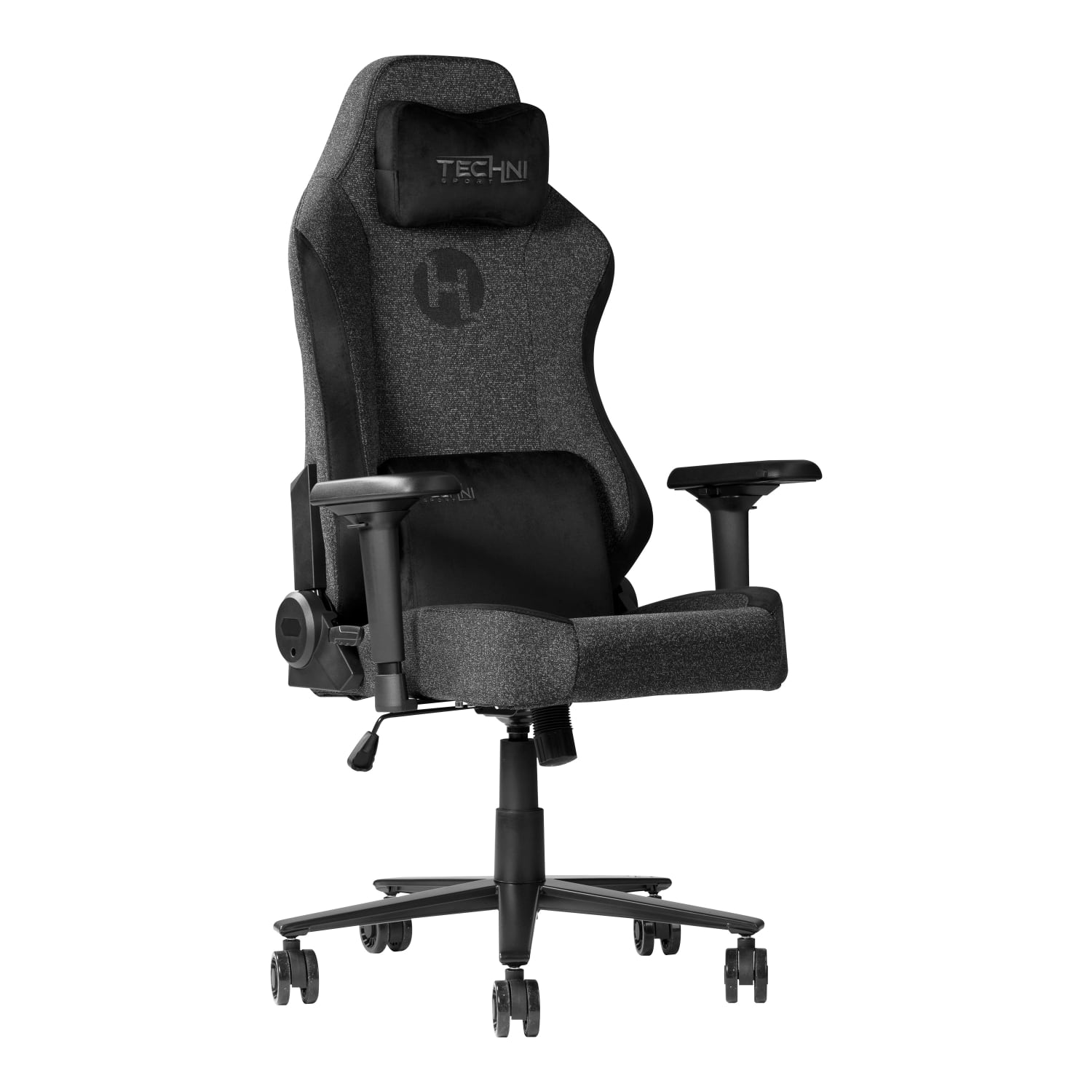 Techni Sport Orion Series Ergonomic Fabric Computer Gaming Chair Black PopularChairscom