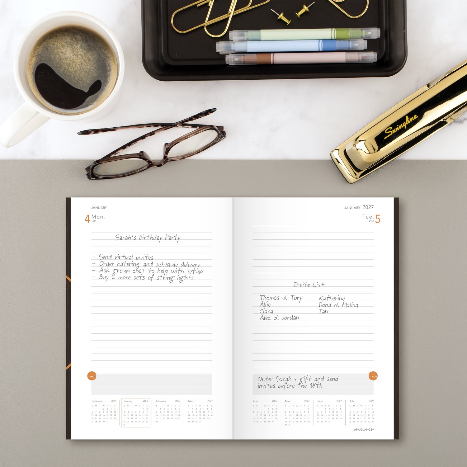 AT-A-GLANCE Plan. Write. Remember. 2027 Daily Planning Notebook, Casebound, Gray, Small, 5in x 8 1/4in - Image 3