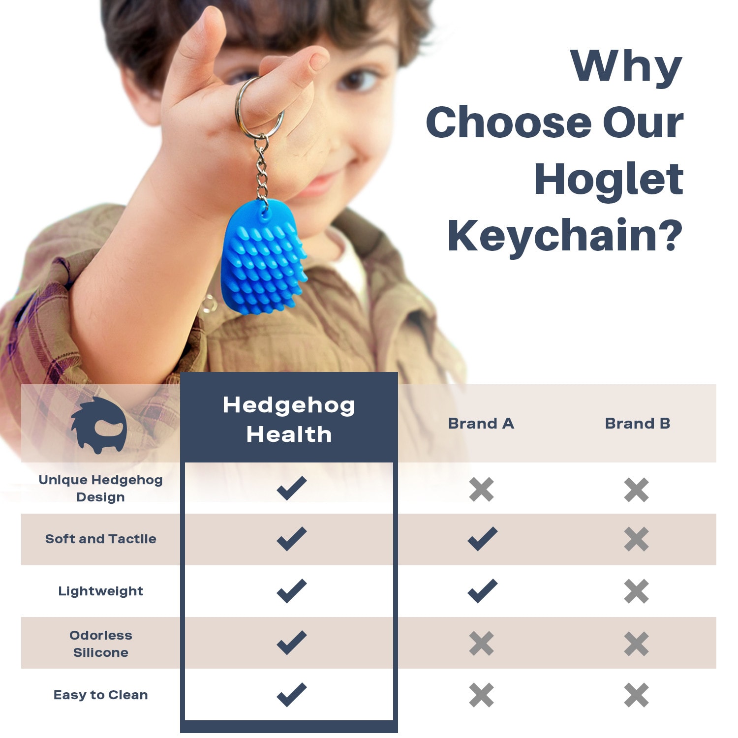 Hedgehog Fidget Keychain, Blue - Image 5