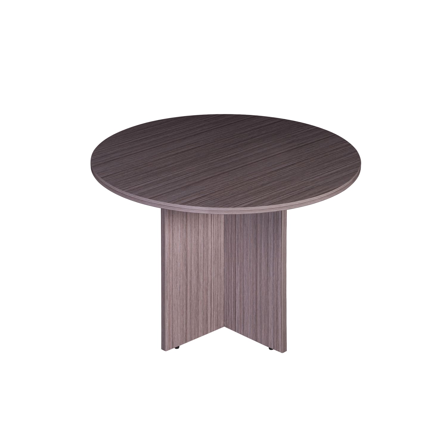 Boss Office Products 47inW Round Wood Conference Table, Driftwood