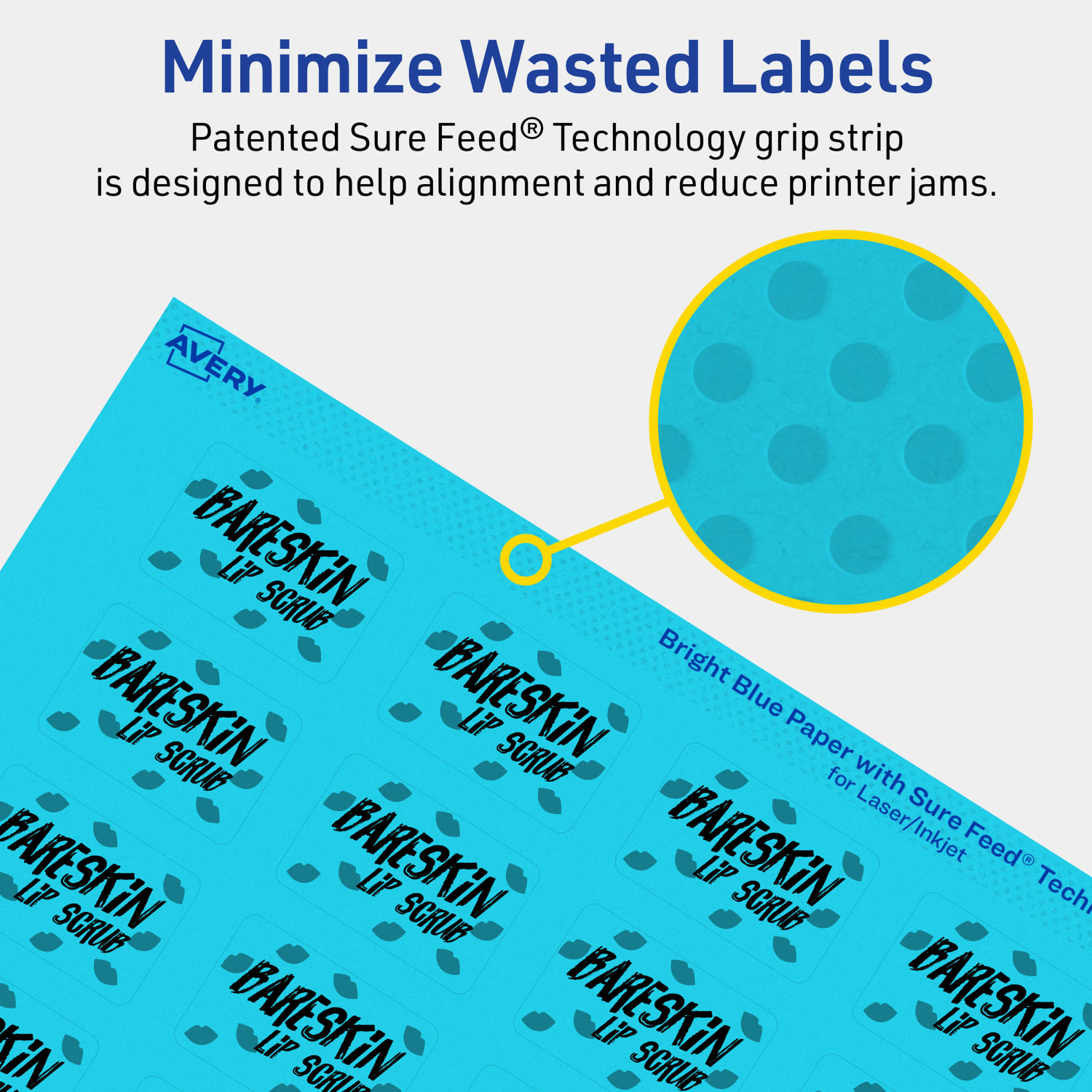 Avery Print-To-The-Edge Labels With Sure Feed Technology And Easy Peel, 94219-BBP80, Rectangle, 1in x 1-1/2in, Matte Bright Blue, Pack of 2560 - Image 5