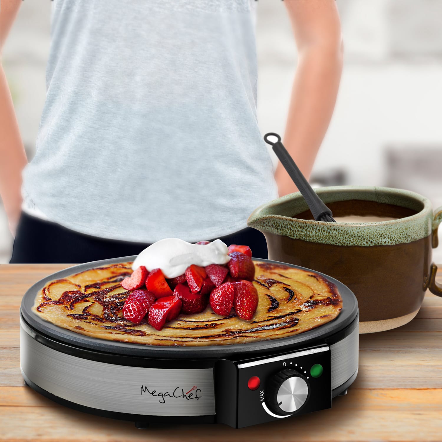 MegaChef Crepe And Pancake Maker, Black - Image 5