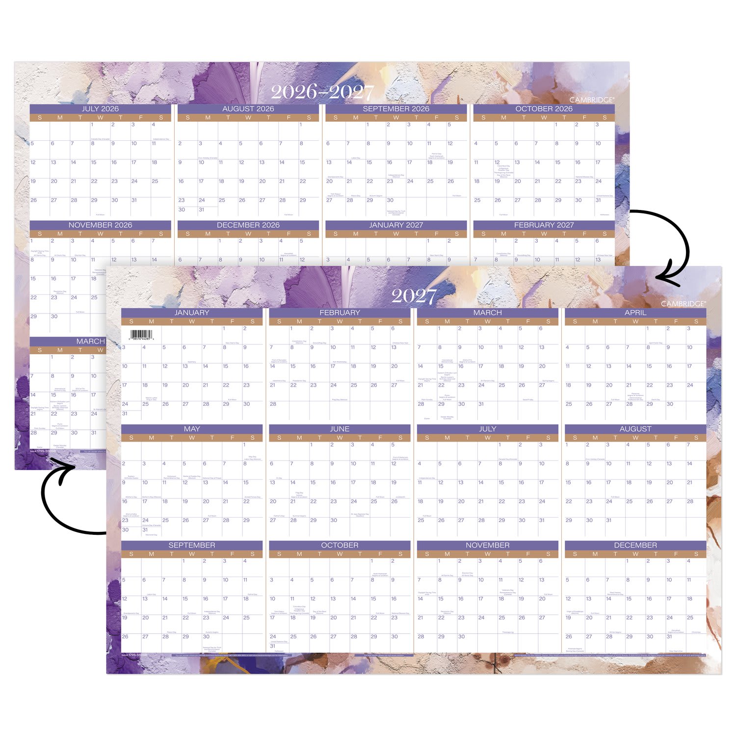 Mead Cambridge Susan 2026-2027 Erasable Wall Calendar, Reversible Academic Year/Regular Year, Extra Large, 24in x 36in - Image 5