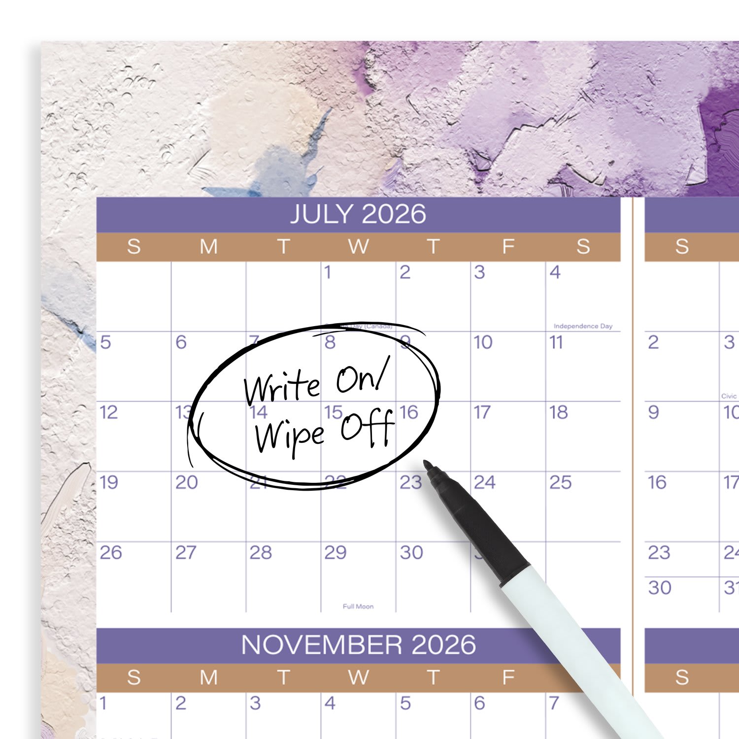 Mead Cambridge Susan 2026-2027 Erasable Wall Calendar, Reversible Academic Year/Regular Year, Extra Large, 24in x 36in - Image 6