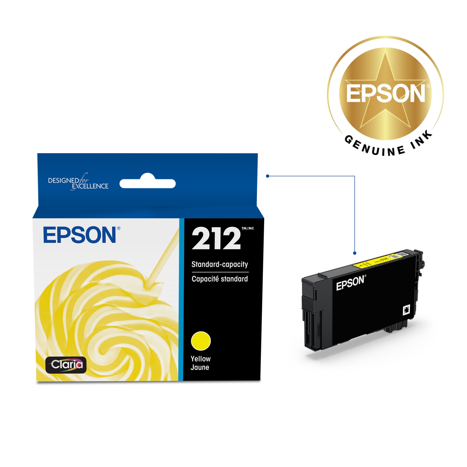Epson 212 Claria Yellow Ink Cartridge, T212420-S - Image 3