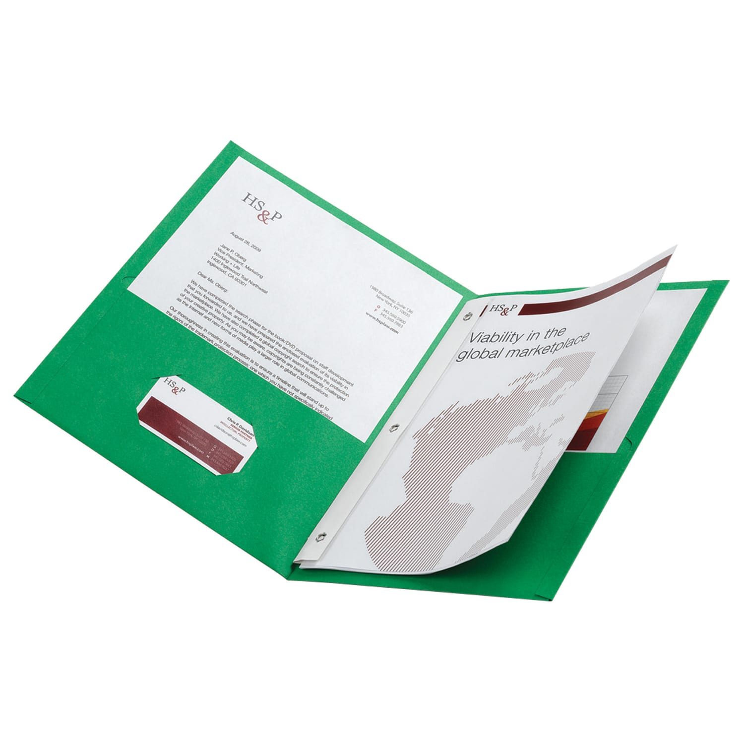 Office Depot Brand 2-Pocket Textured Paper Folders With Prongs, Light Green, Pack Of 10 - Image 4