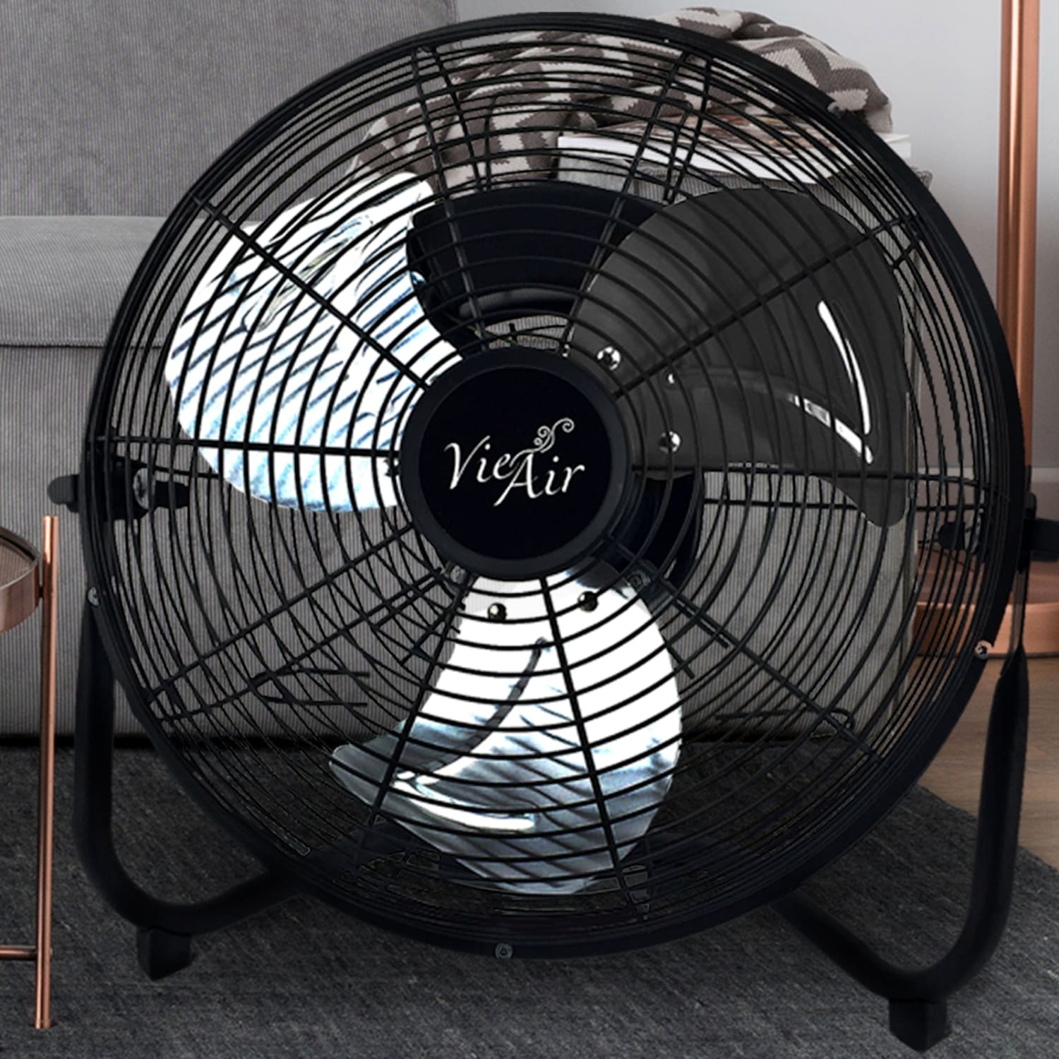 Vie Air High-Velocity 20in 3-Speed Floor Fan, 24inH x 23-1/2inW, Black - Image 4