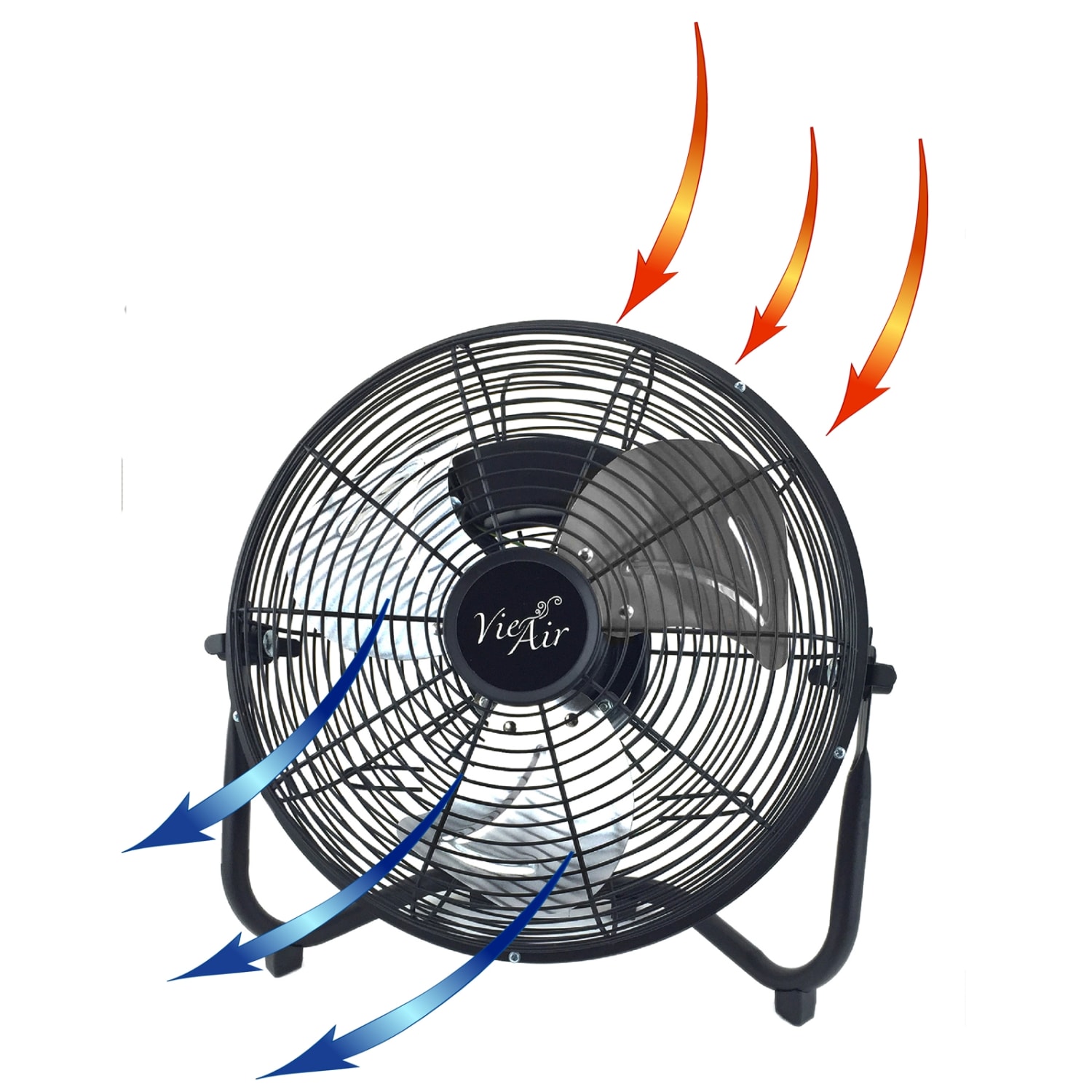 Vie Air High-Velocity 20in 3-Speed Floor Fan, 24inH x 23-1/2inW, Black - Image 5