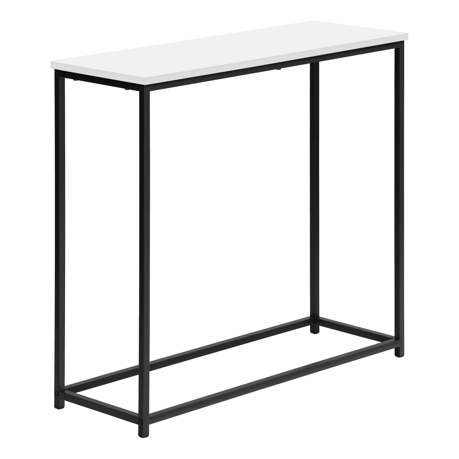 Monarch Specialties Ponce Laminate/Metal Narrow Accent Console Table, 29inH x 31-1/2inW x 11-1/2inD, White/Black - Image 4