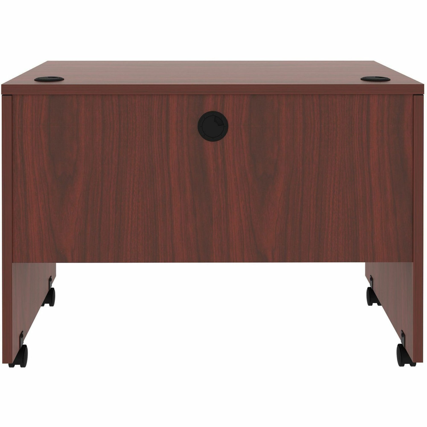 Lorell Essentials 42inW Computer Workstation, 29-1/2inH x 41-3/8inW x 23-5/8inD, Mahogany - Image 3