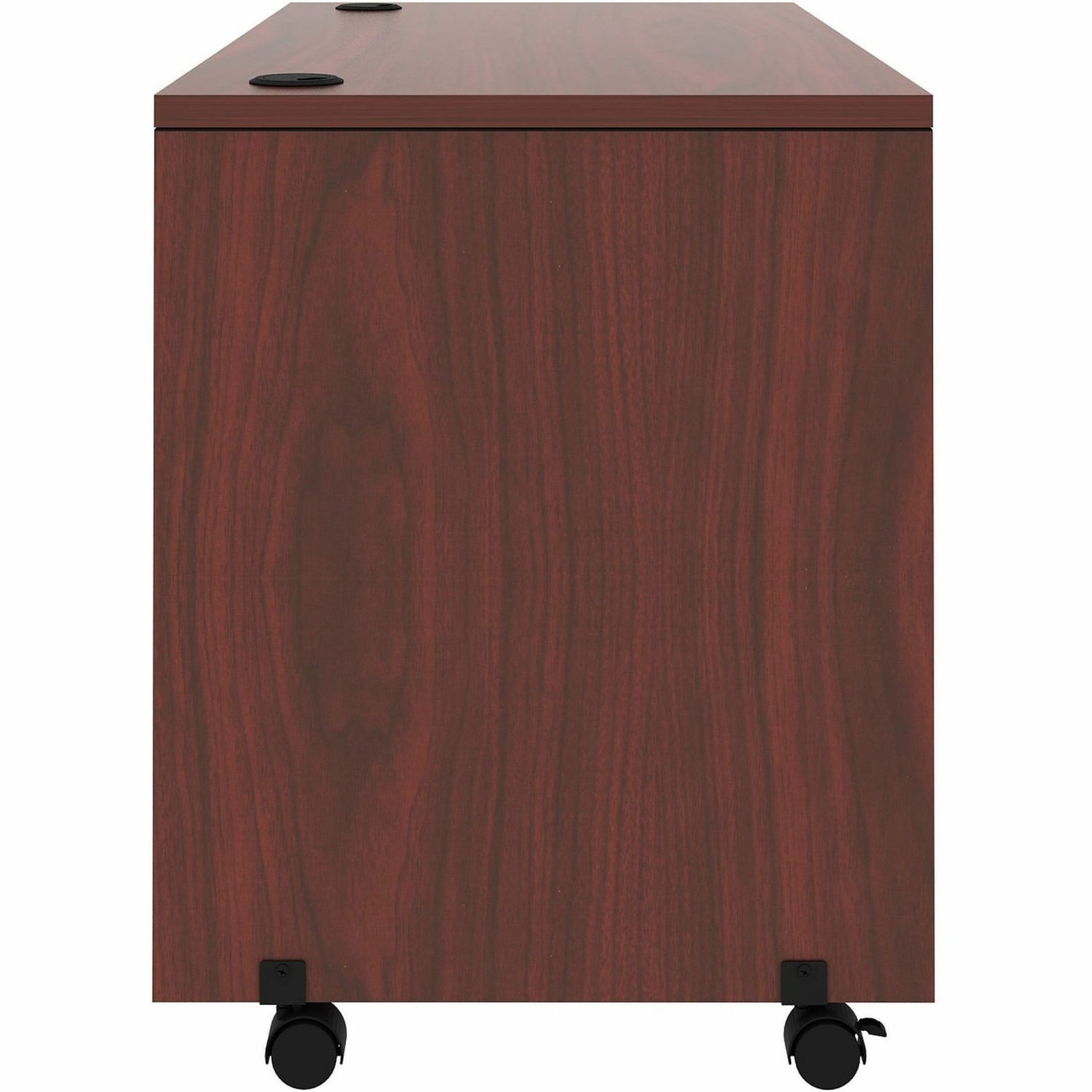Lorell Essentials 42inW Computer Workstation, 29-1/2inH x 41-3/8inW x 23-5/8inD, Mahogany - Image 4