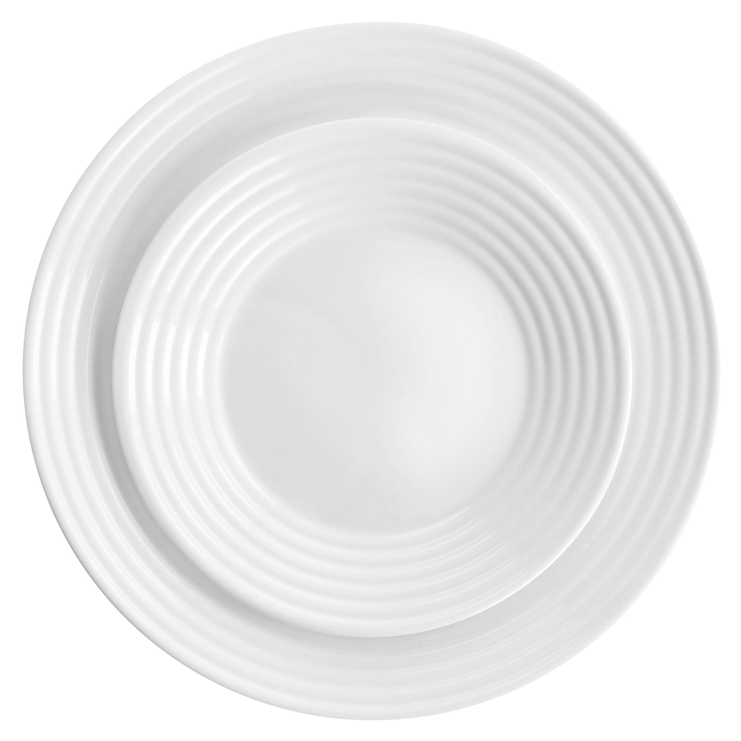 Gibson Ultra Patio 12-Piece Tempered Opal Glass Dinnerware Set, White - Image 6