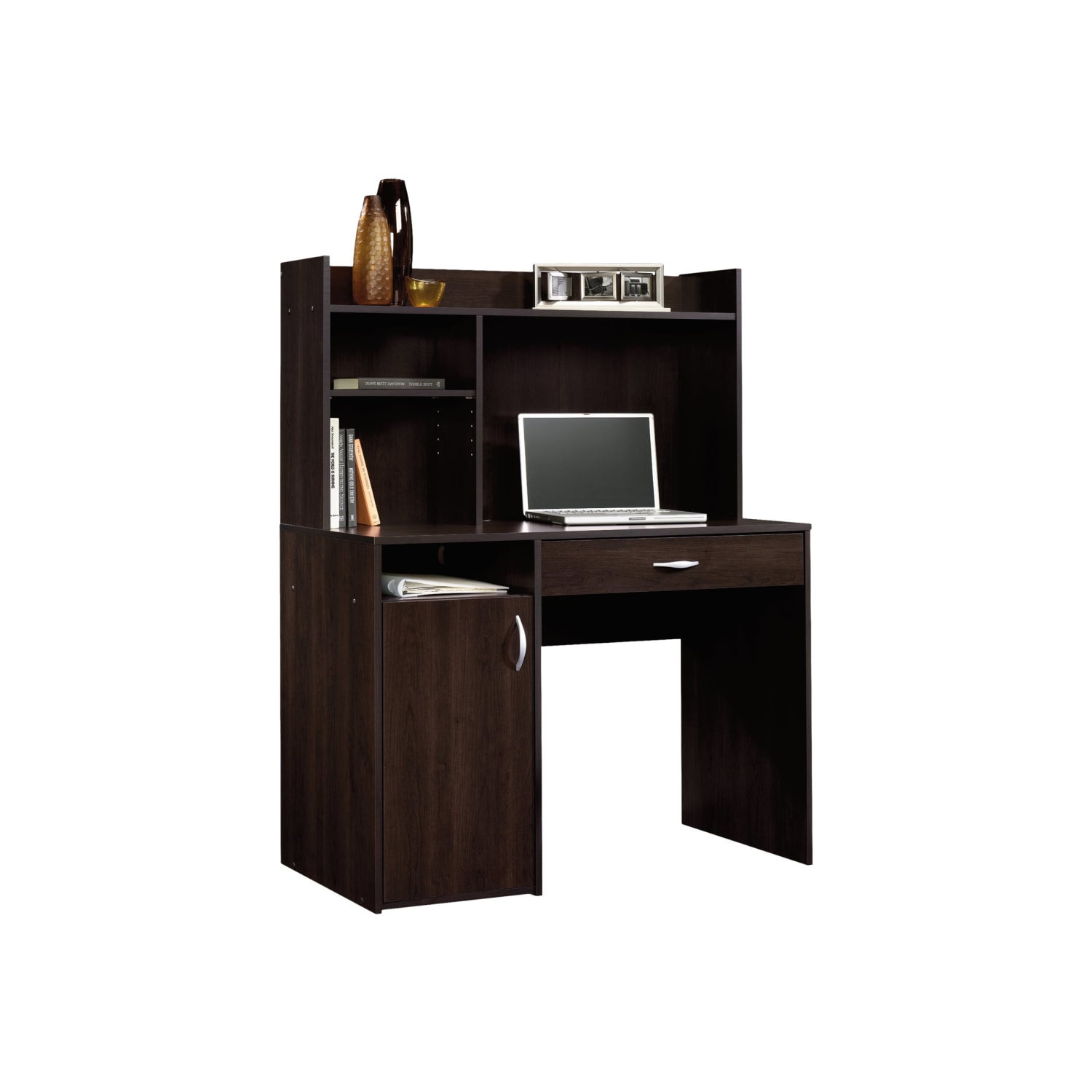 Sauder Beginnings 43inW Computer Desk With Hutch, Cinnamon Cherry - Image 6