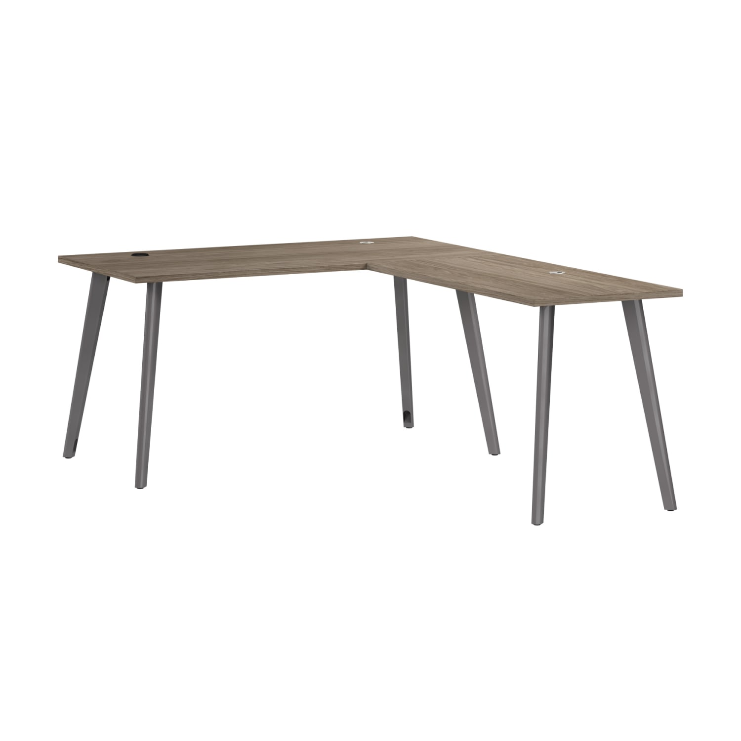 WorkPro Motiva 60inW Modern L-Shaped Office Desk With Metal Legs, Modern Hickory, Standard Delivery - Image 6