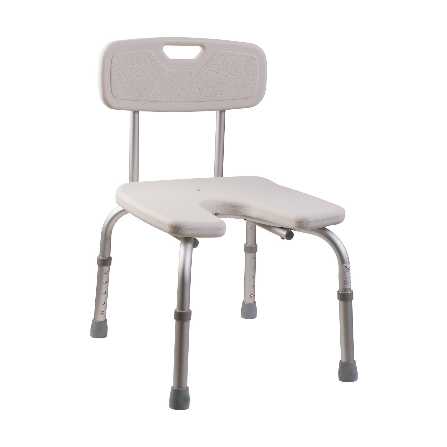 DMI U-Shape Bath And Shower Chair With Removable Backrest, 17inH x 15 3/4inW x 14inD, White - Image 4